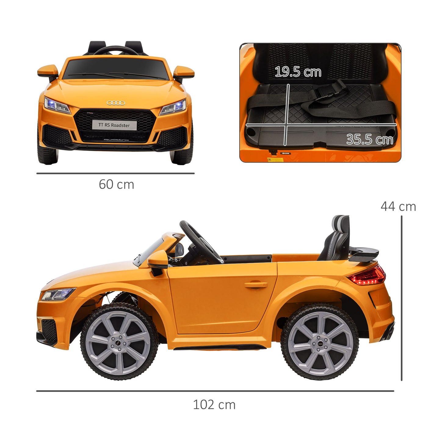 Kids Licensed Audi TT RS Ride-On Car 12V Battery w/ Remote