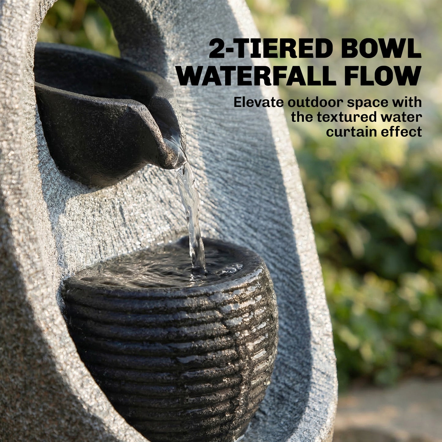 Water Feature with 2-Tier Bowls