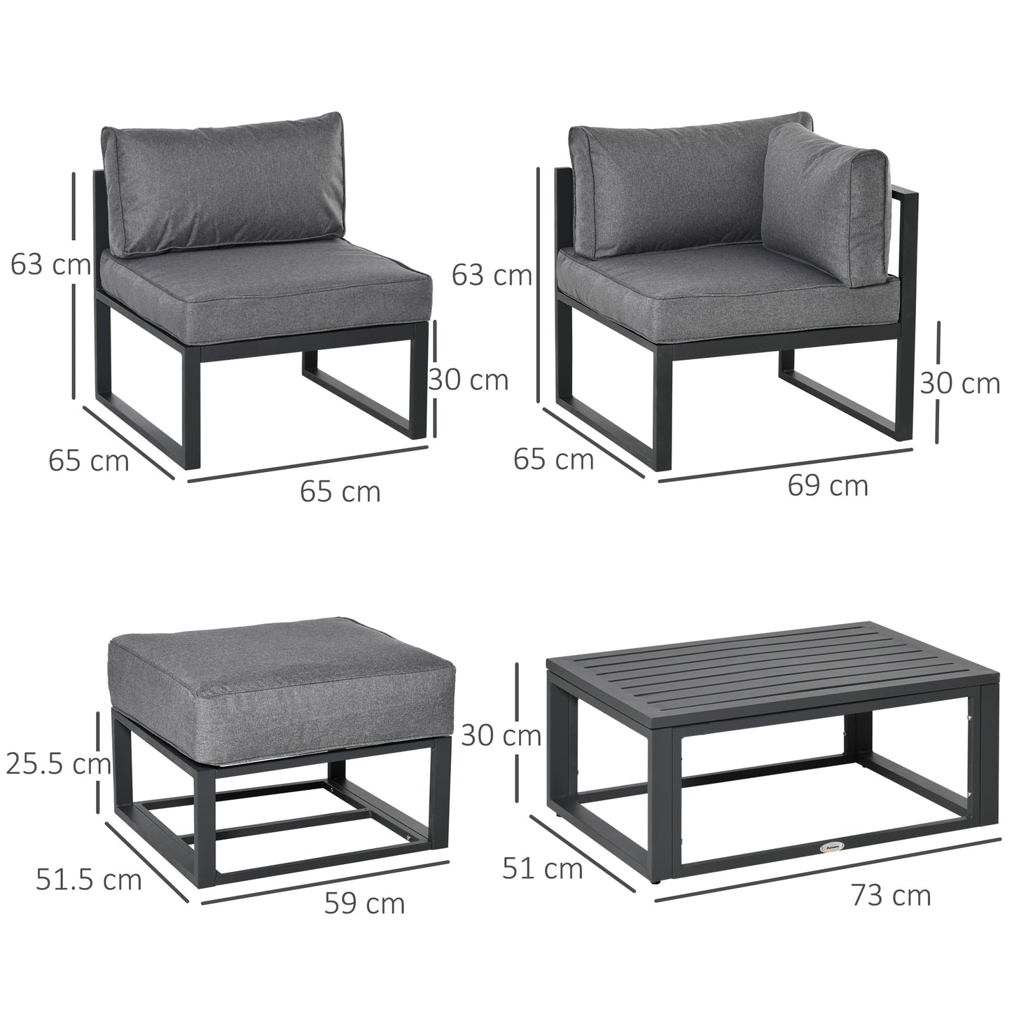 6 Piece Outdoor Couch, Sectional Sofa Set