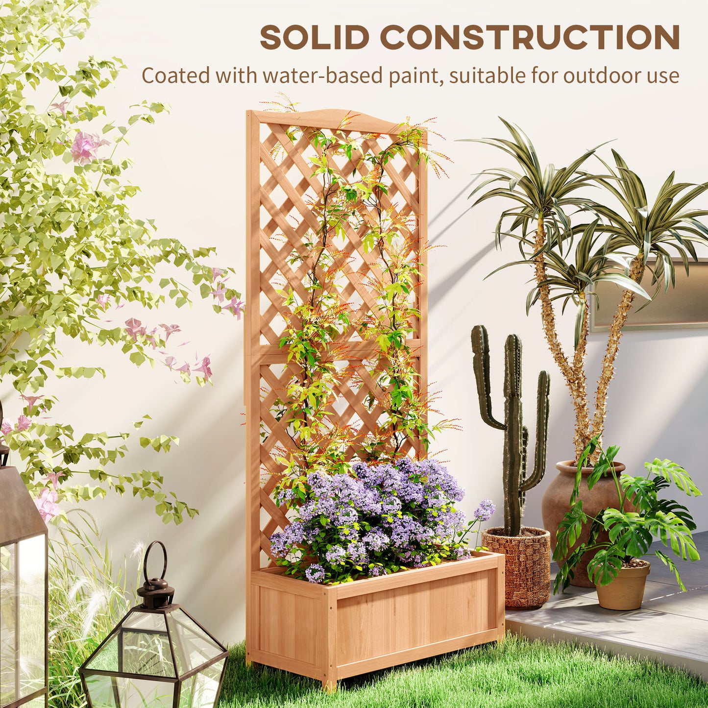 Wooden Planter with Trellis (1)