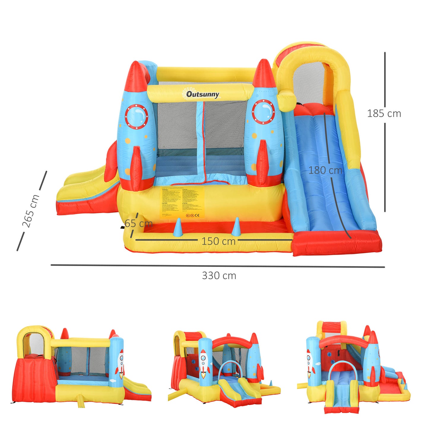 Bounce Castle Inflatable Trampoline Slide Pool Rocket Design 3.4 x