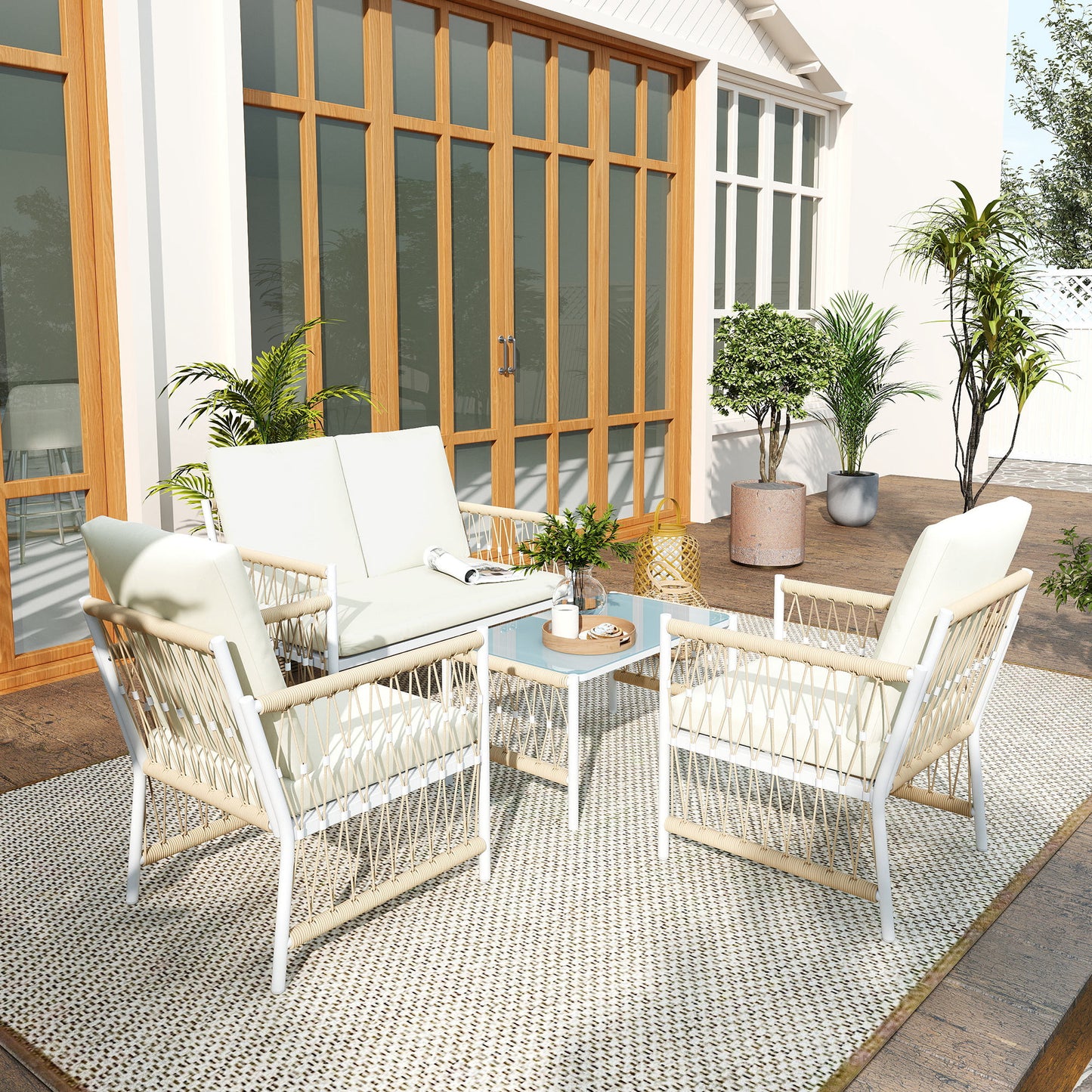 4 Piece Rattan Garden Furniture Set (1)