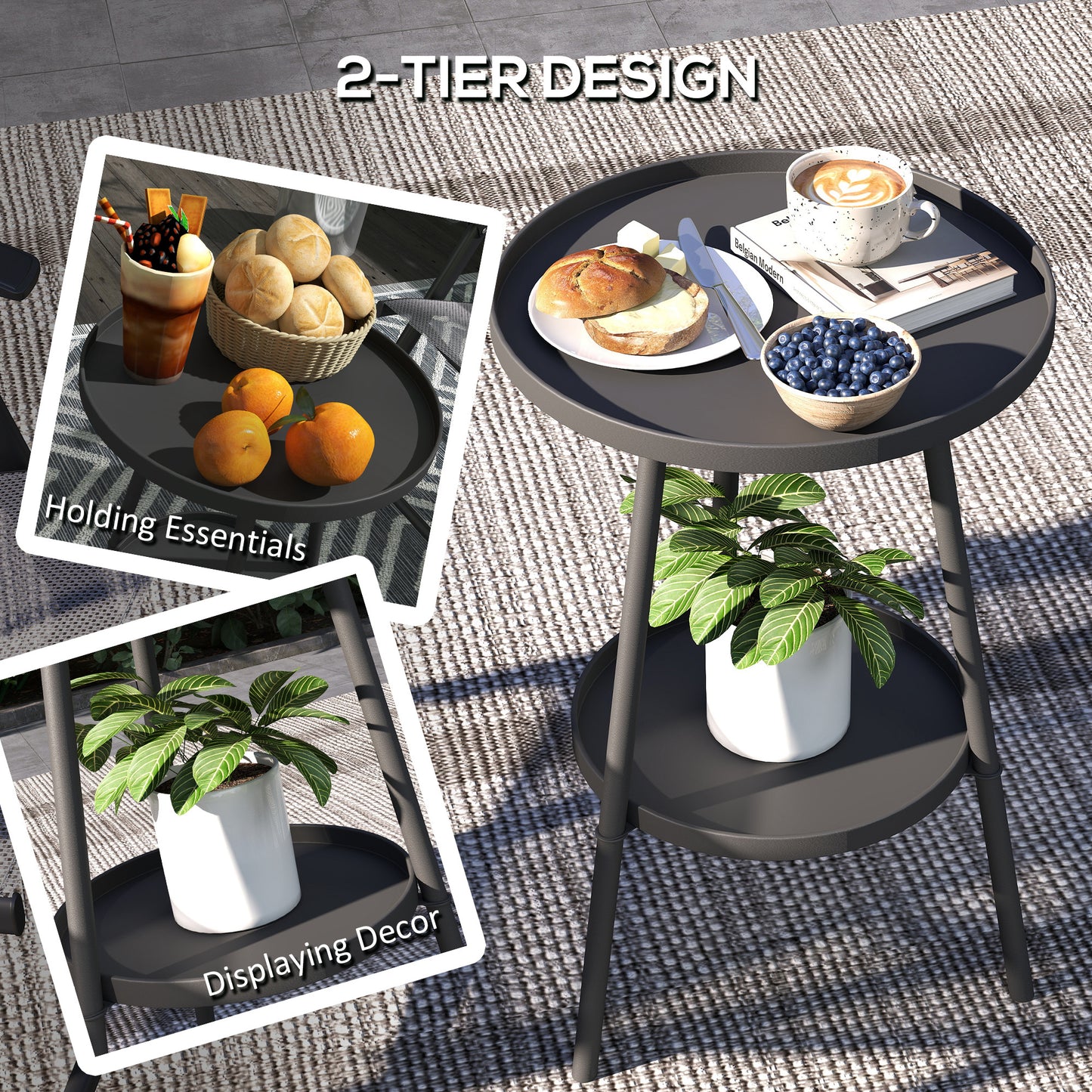 Two-Tier Metal Garden Table