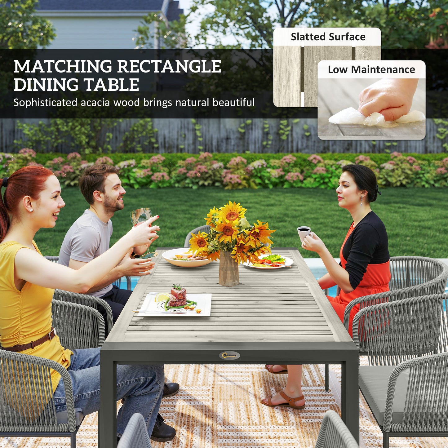 Rattan Dining Set, 6 Seater Rattan Garden Furniture Set