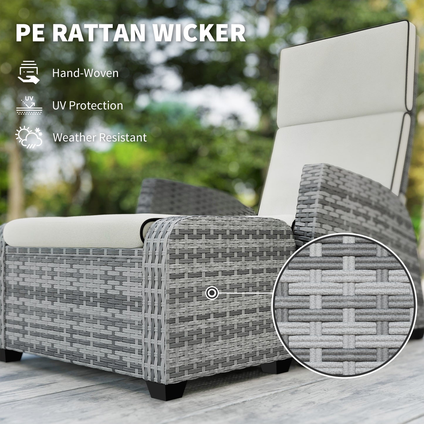 5-Piece Rattan Garden Furniture Set with Cushions