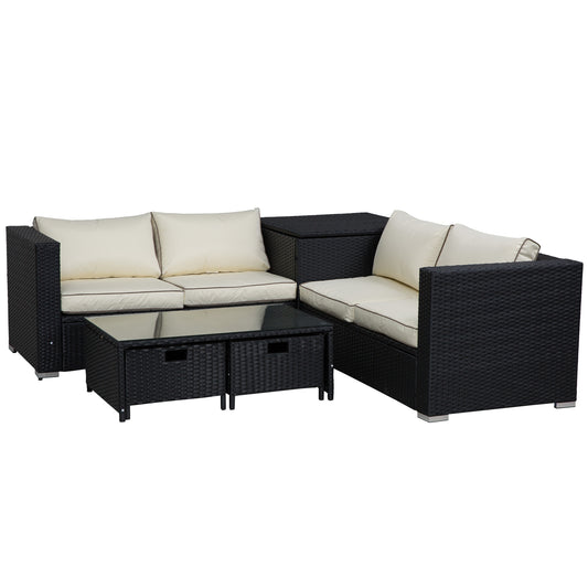 4 Pieces Rattan Garden Furniture Set (1)