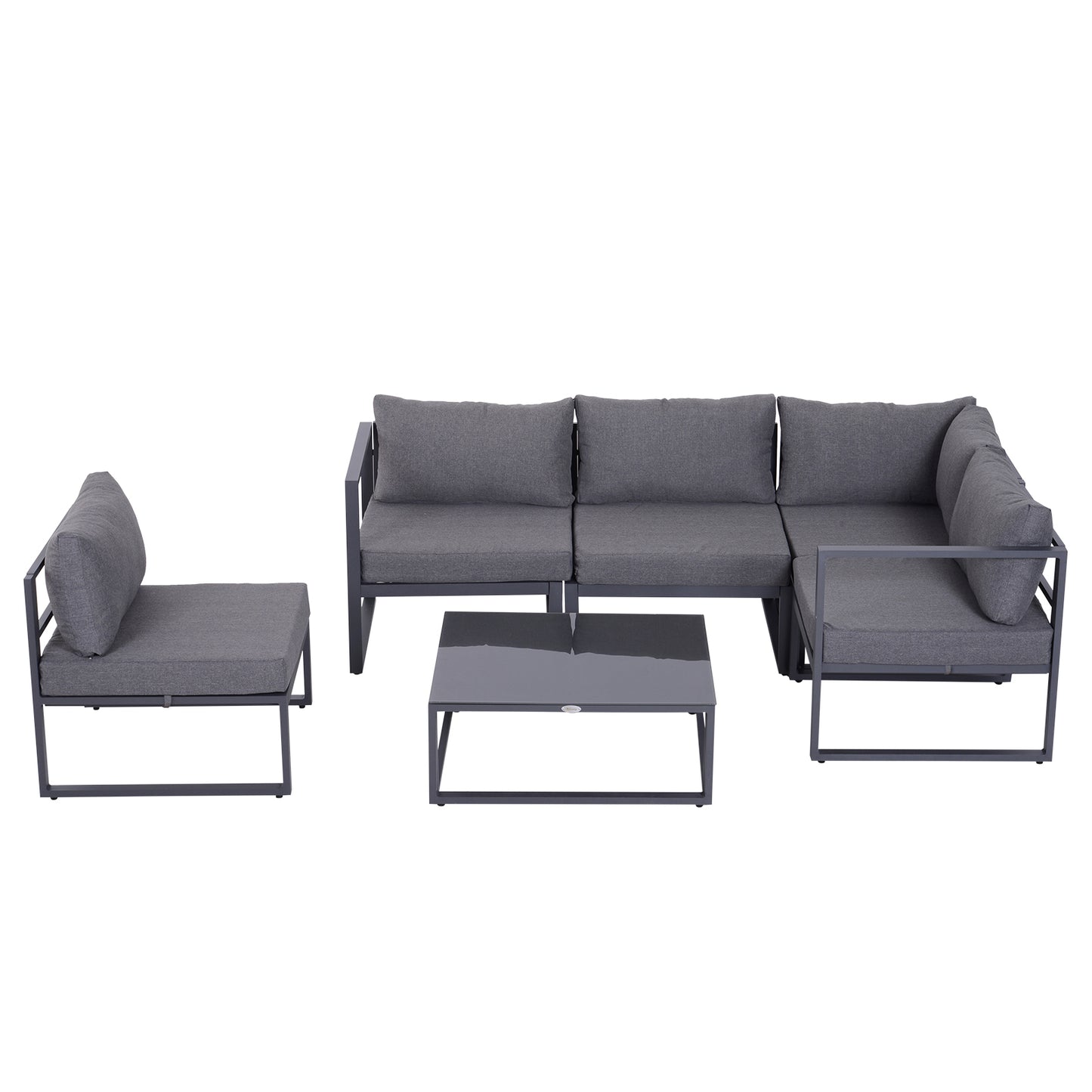 6 PCs Outdoor Indoor Sectional Corner Sofa Set Thick Padded
