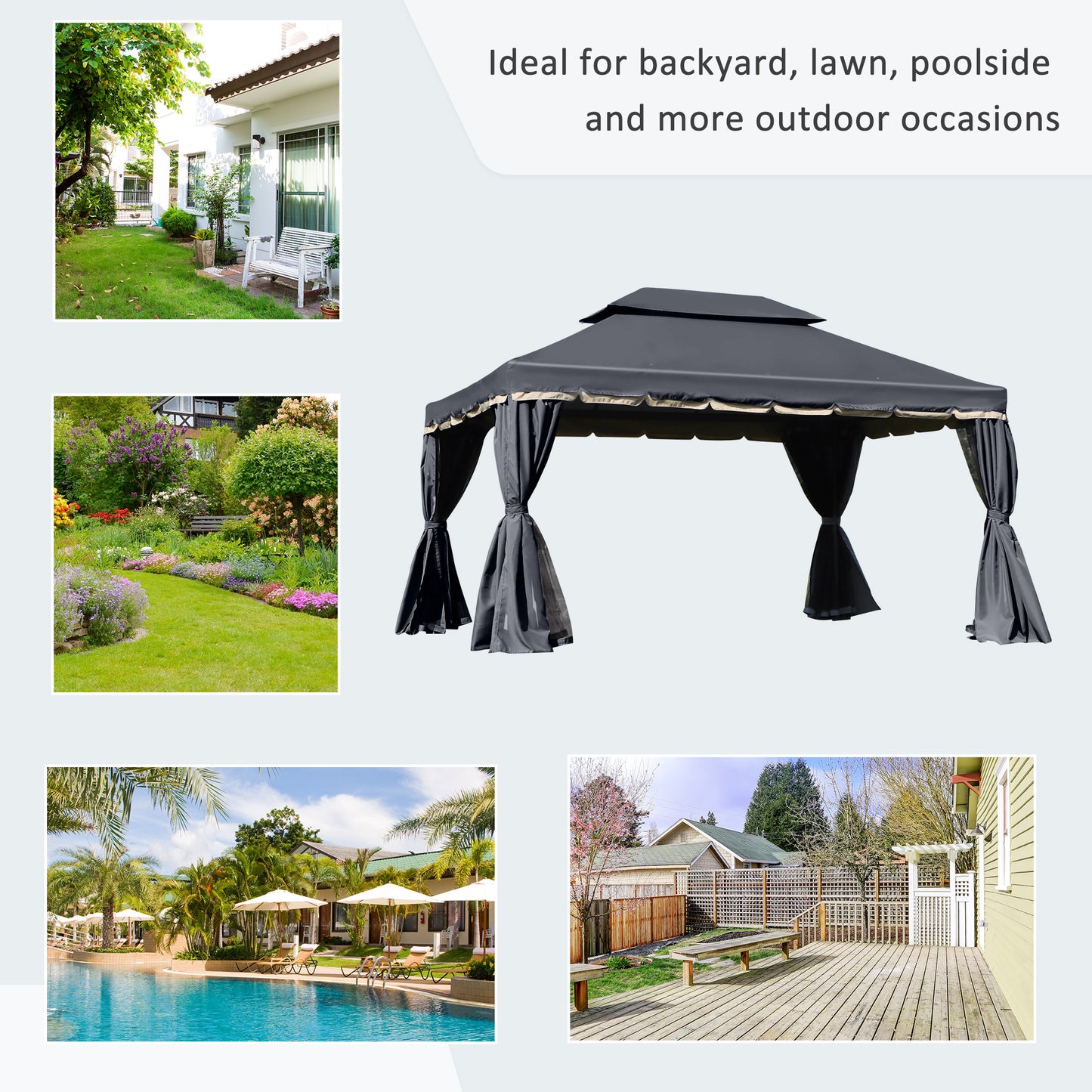 3 x 4m Aluminium Garden Gazebo