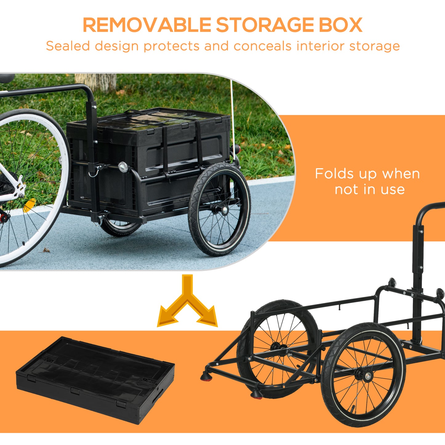 Steel Trailer for Bike, Bicycle Cargo Trailer