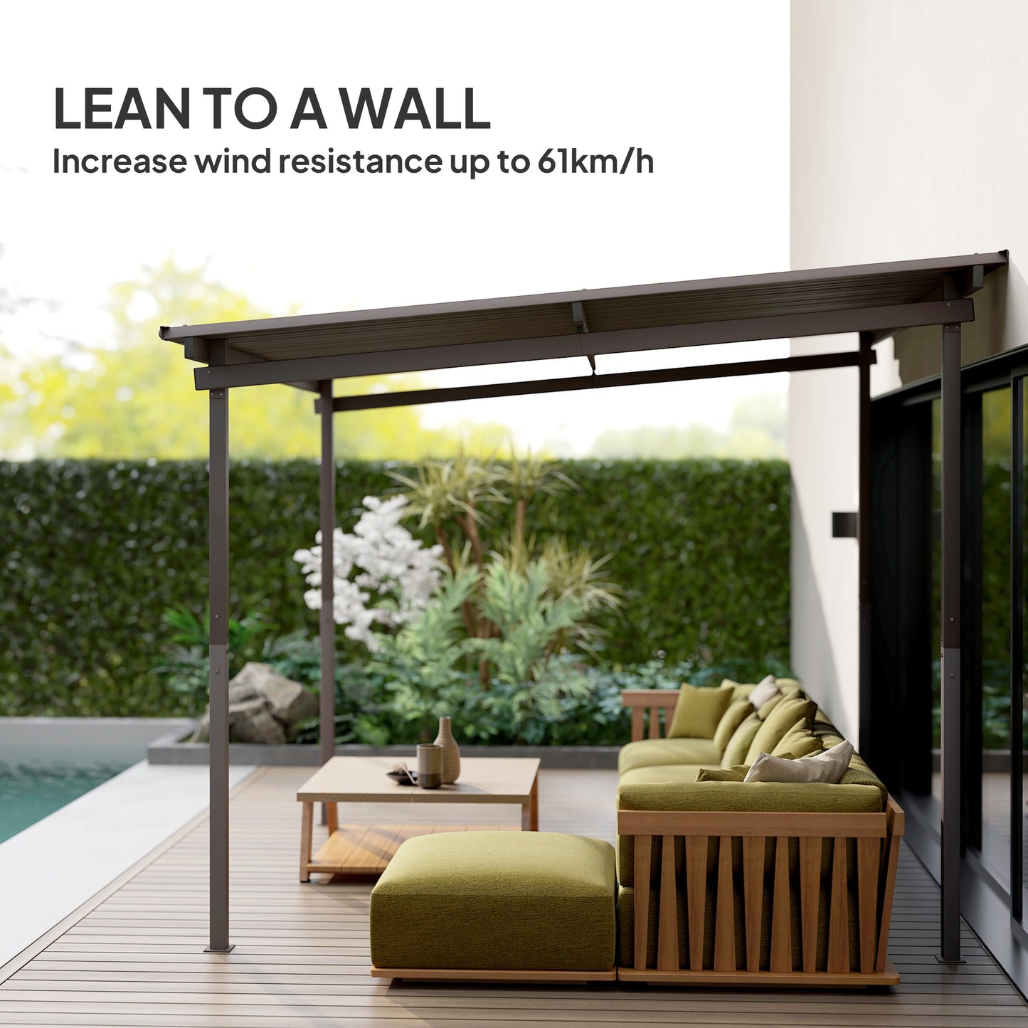 3 x 3(m) Garden Pergola with Waterproof Metal Roof
