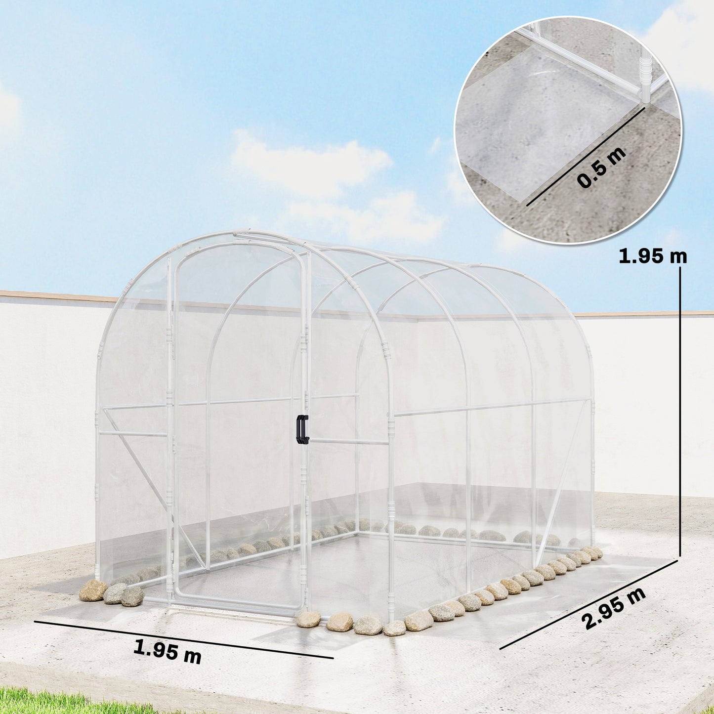 Polytunnel Greenhouse Walk-in Grow House with PE Cover