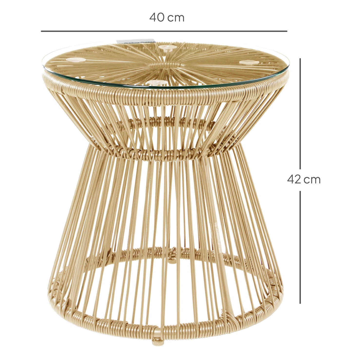 Round End Table, Rattan Side Table
