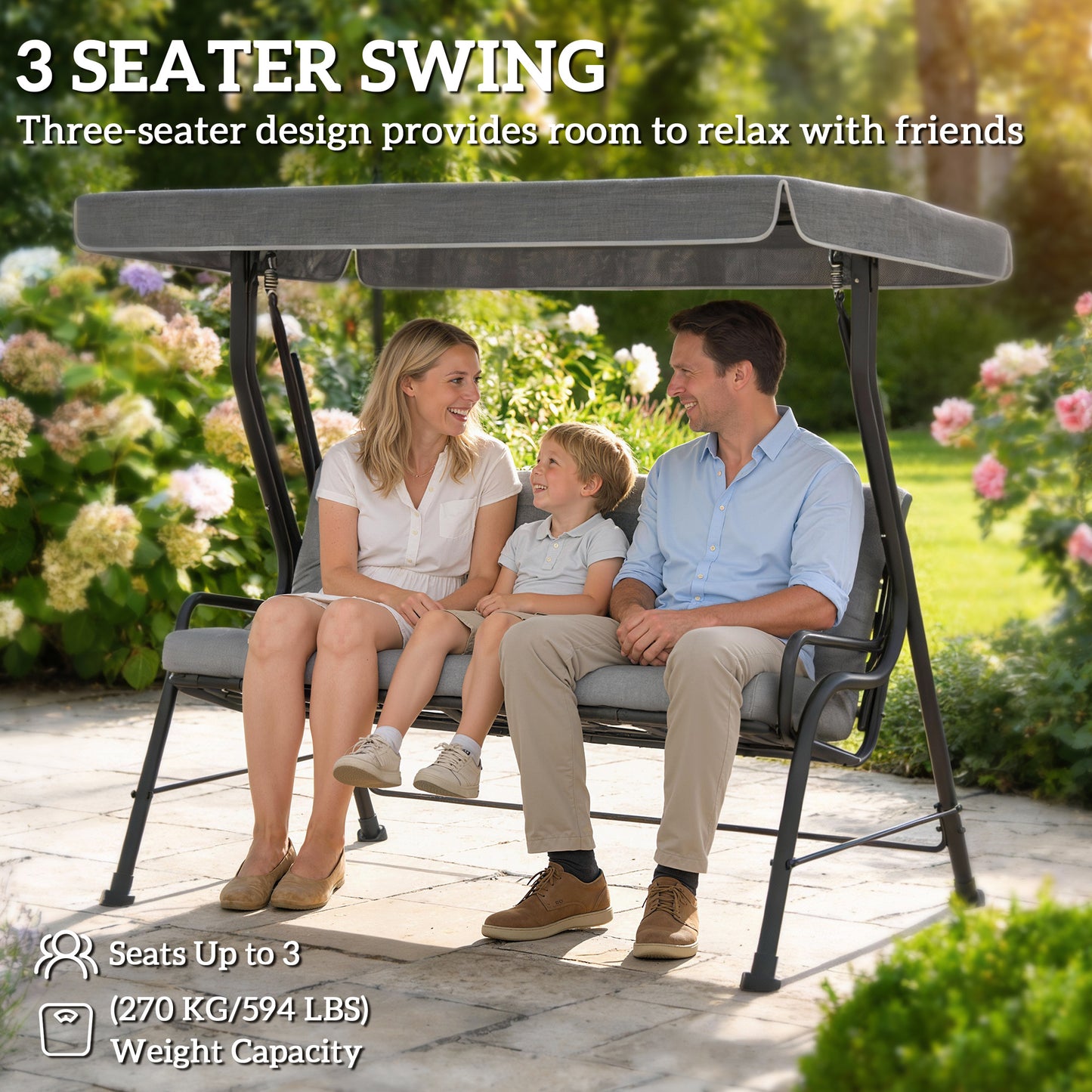 3-Seater Garden Swing Seat