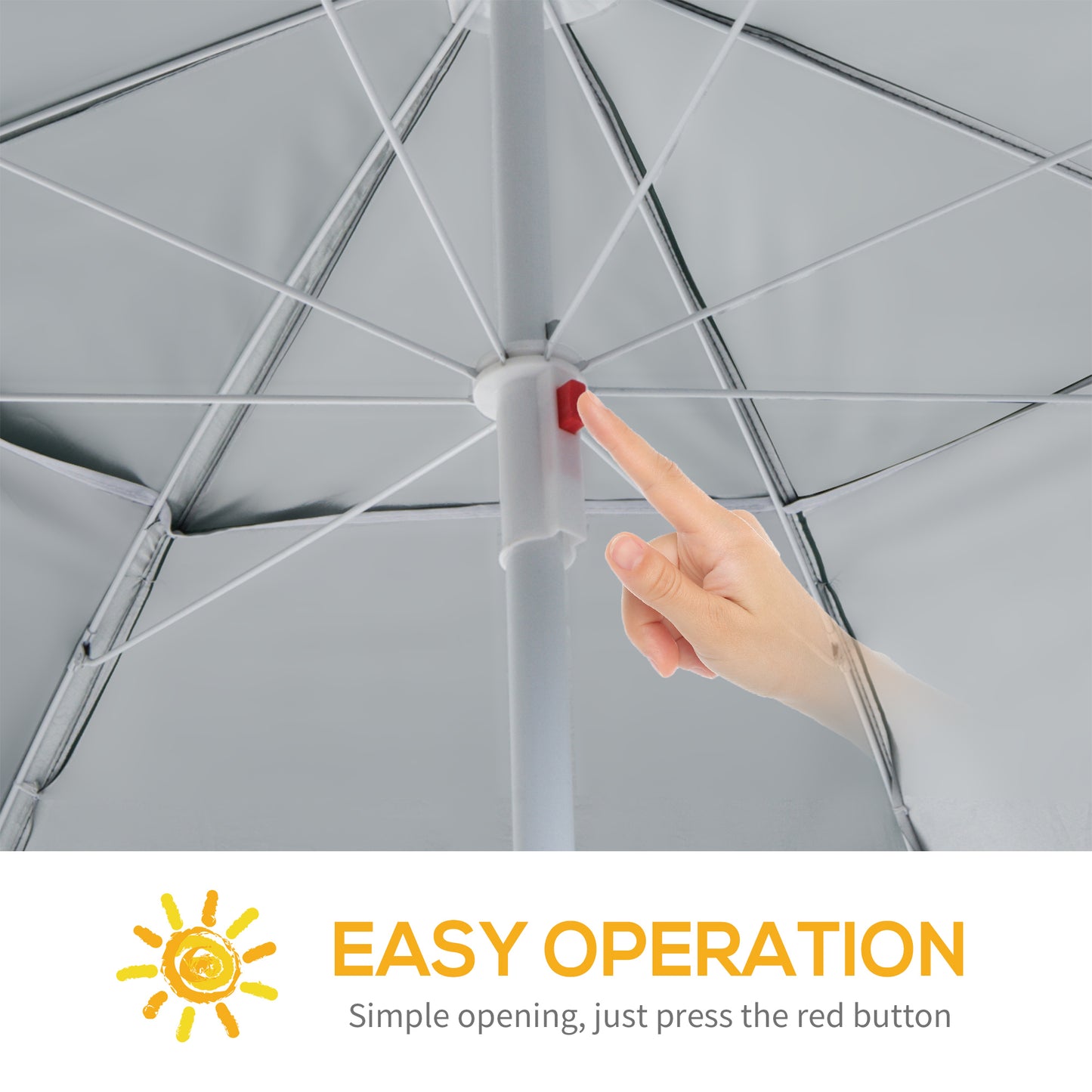 2m UV Protection Fishing Beach Umbrella Brolly Shelter w/ Side