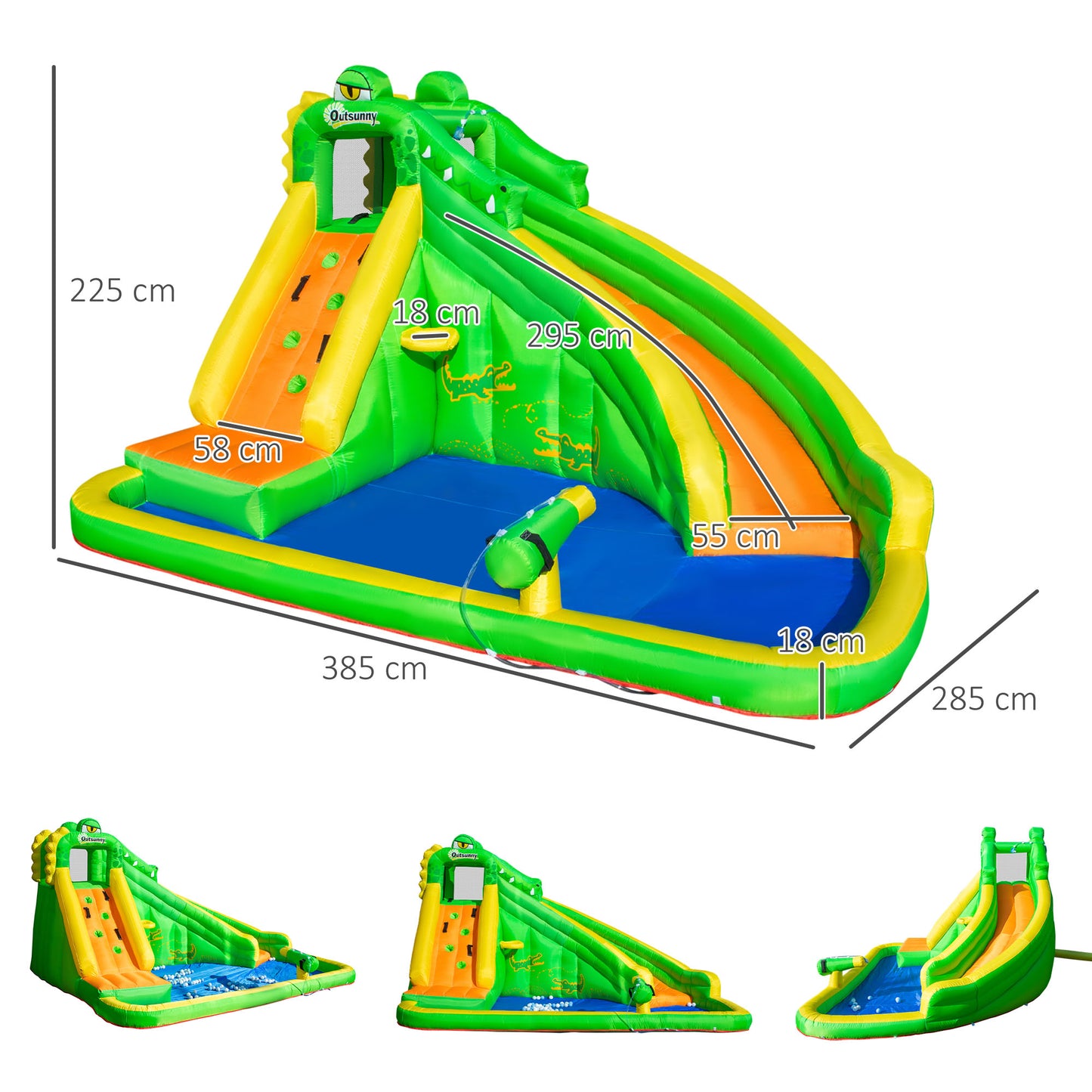 Kids Bouncy Castle, 5 in 1 Large Crocodile Style Inflatable House