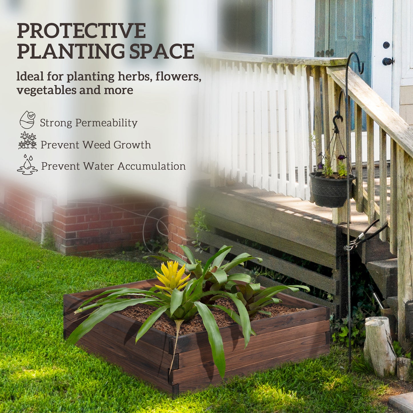 128L Wooden Raised Beds for Garden Planter Grow Containers