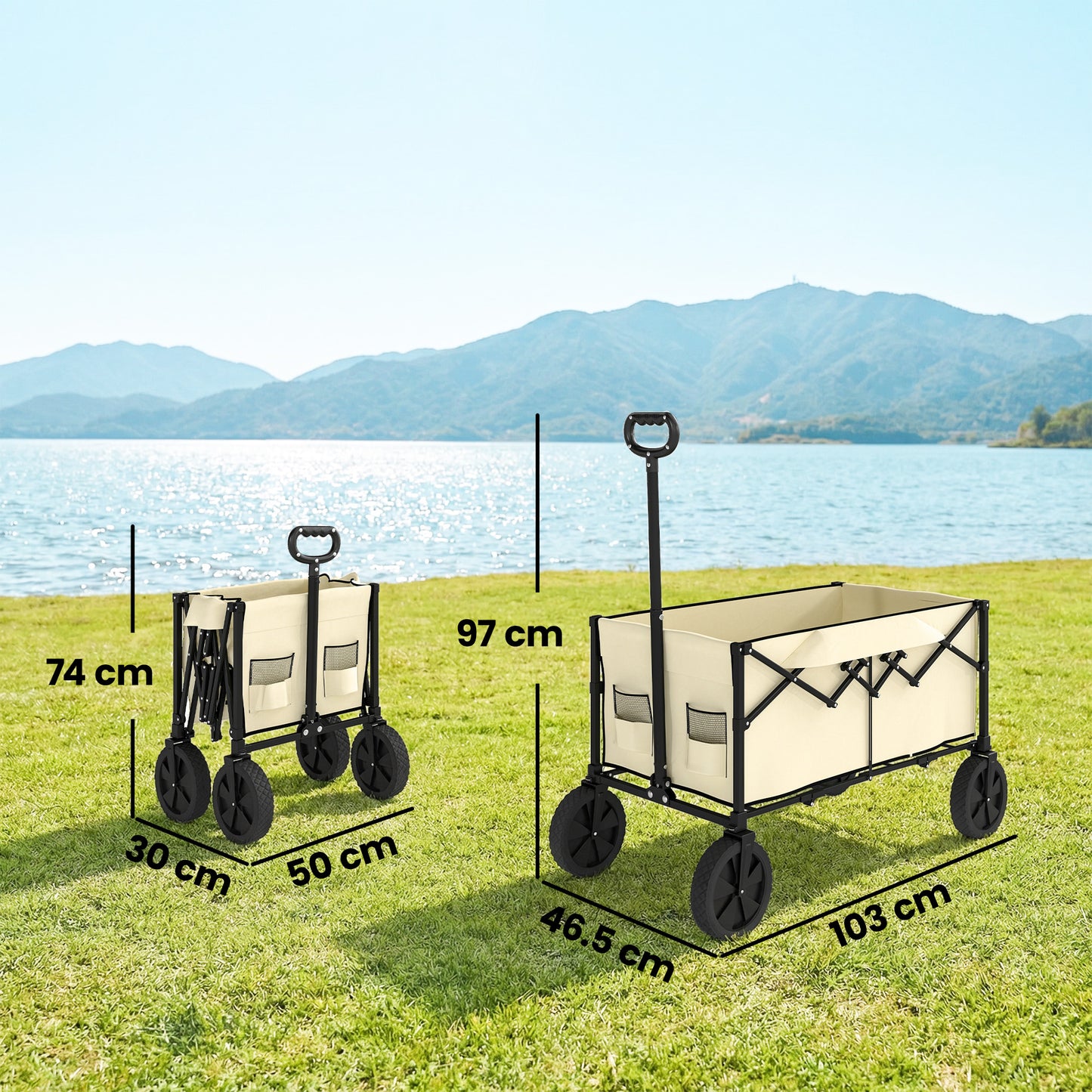 95L Foldable Festival Trolley on Wheels