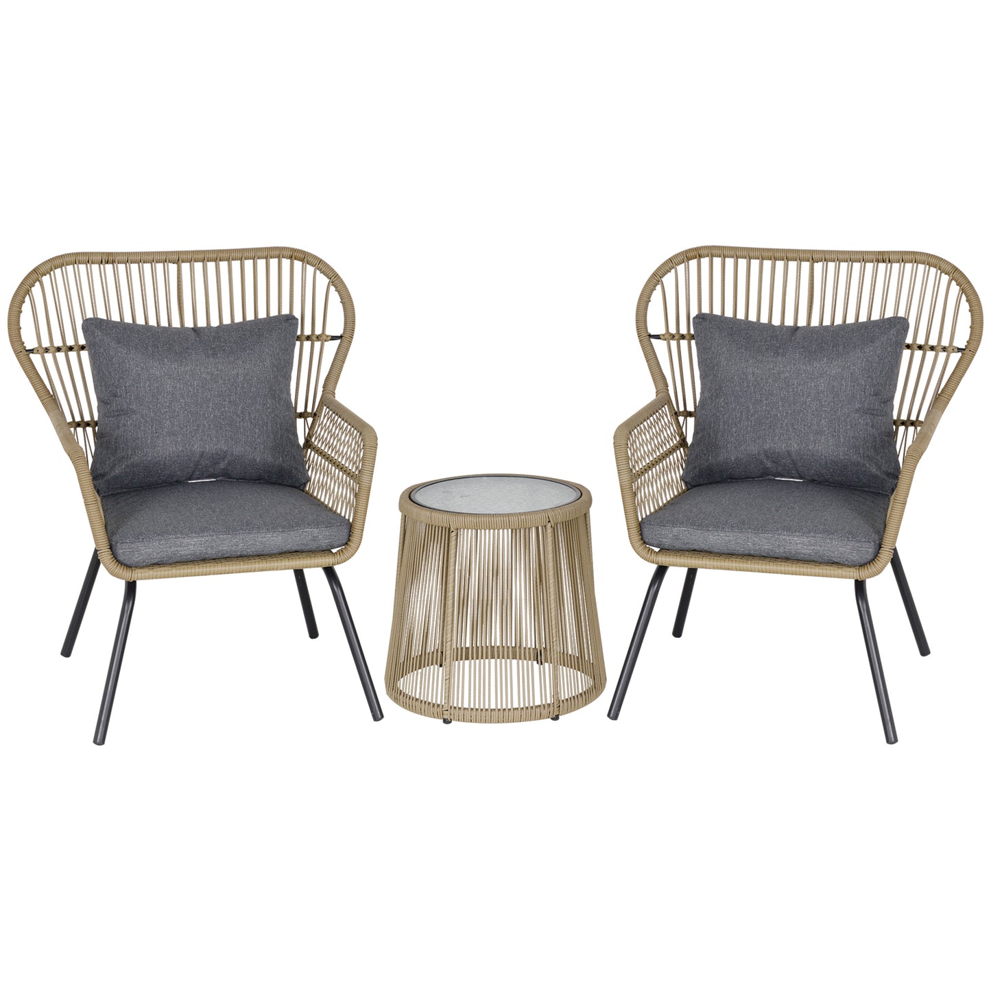 3 Pieces Rattan Bistro Set (1)