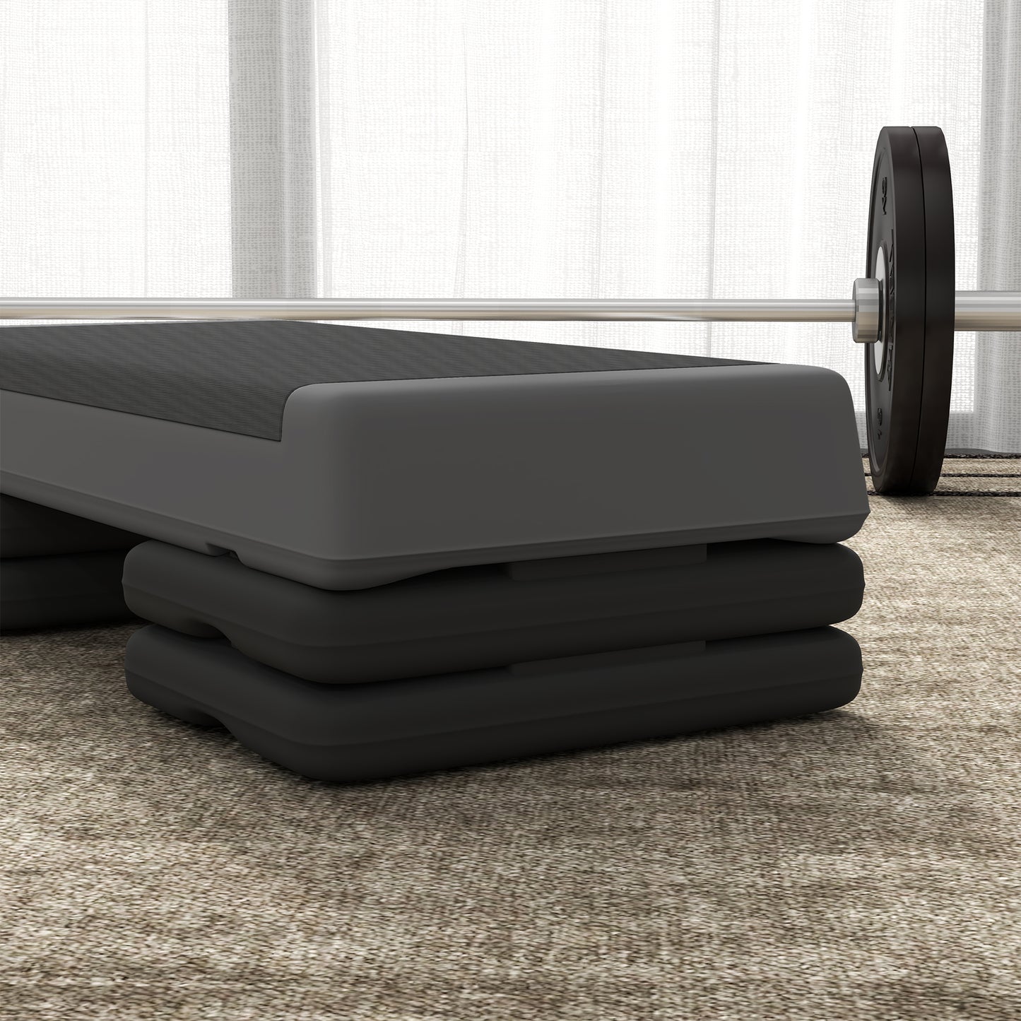Adjustable Fitness Stepper, with Non-Slip Surface, for Home, Gym