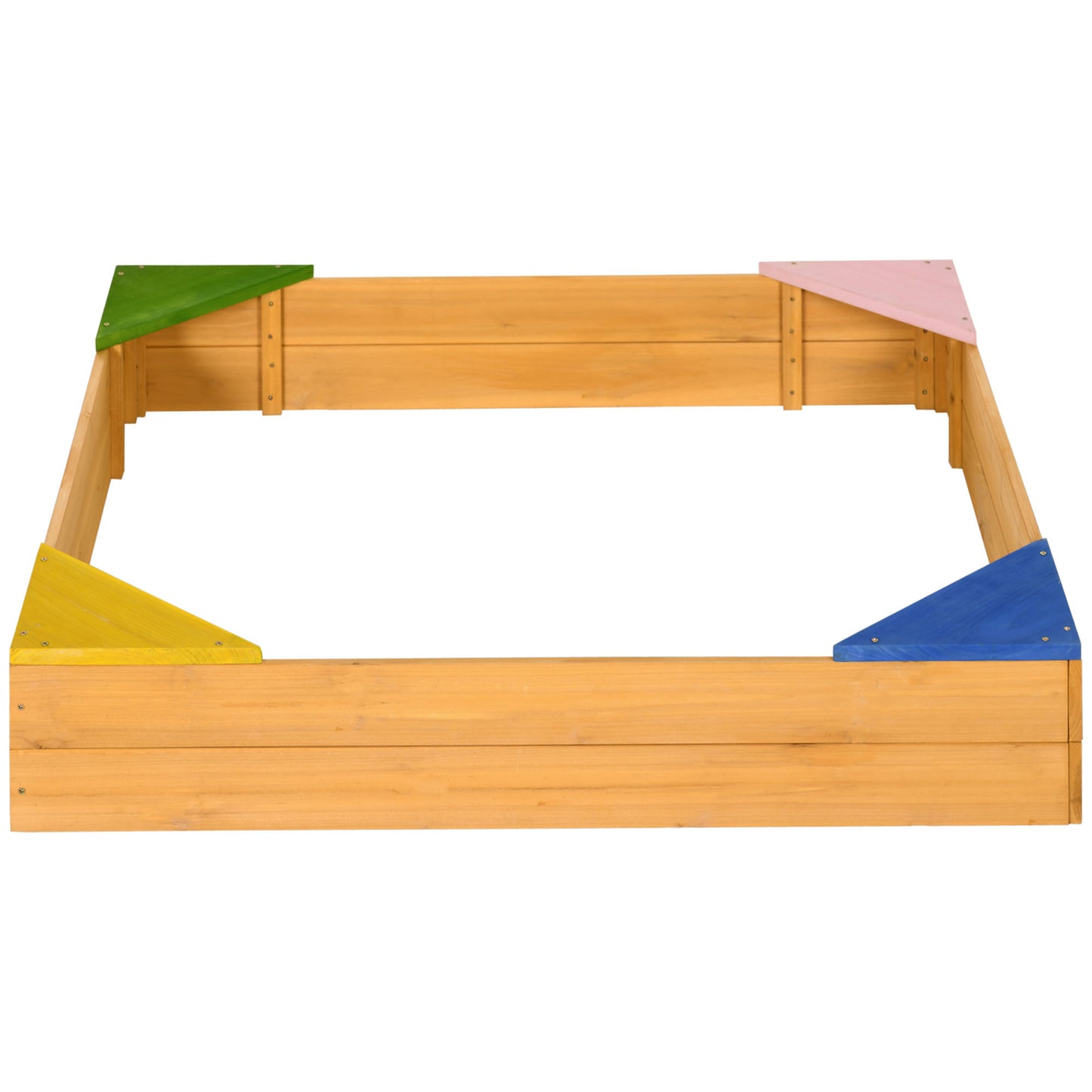 Kids Wooden Sand Pit, Children Sandbox, with Four Seats