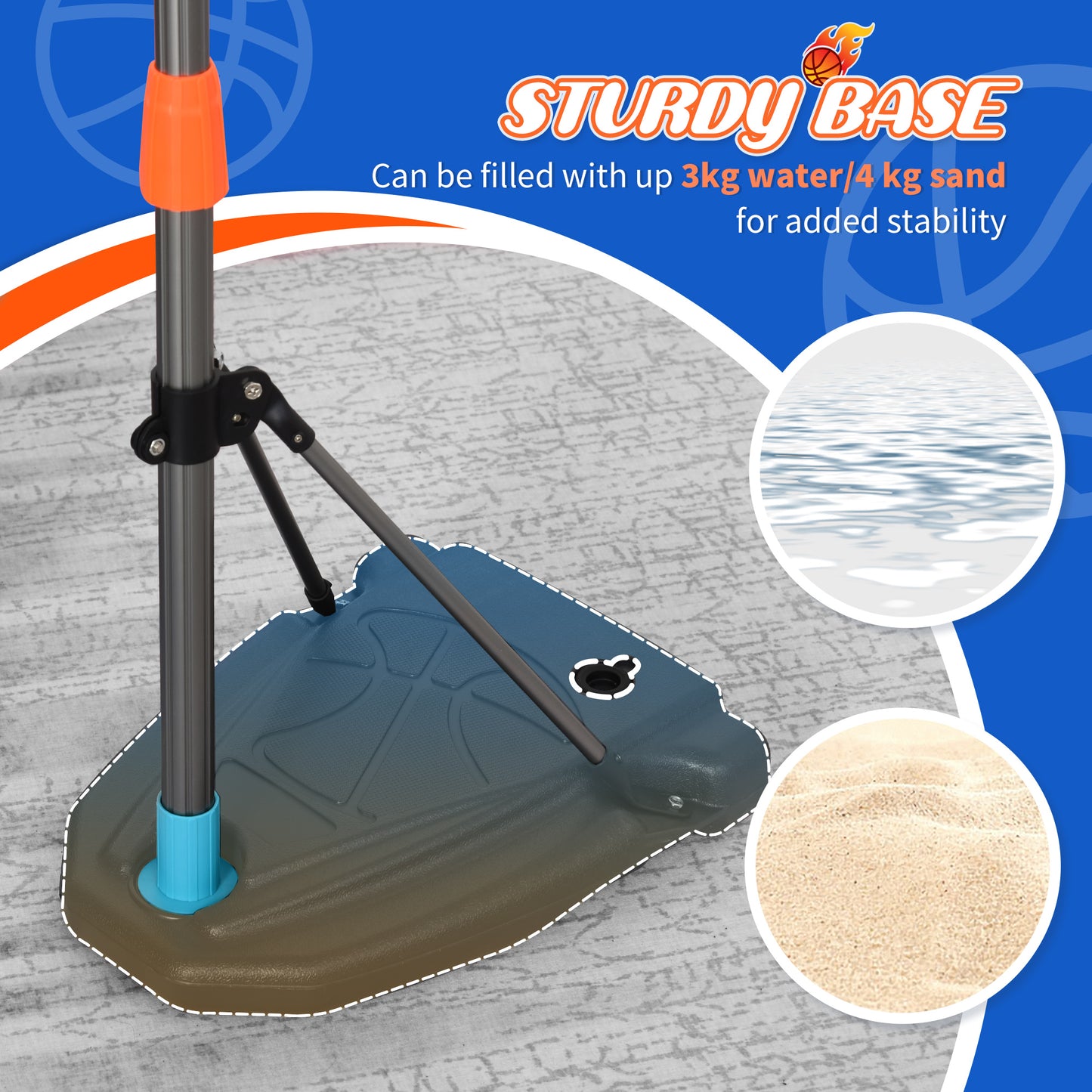 Kids Basketball Hoop and Stand Portable Basketball Stand Set w/