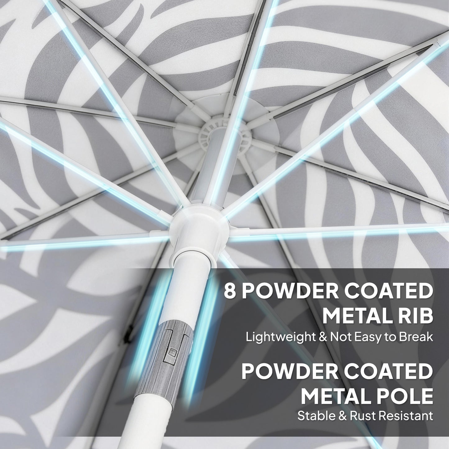 1.8 m Beach Umbrella Parasol with Sand Anchor