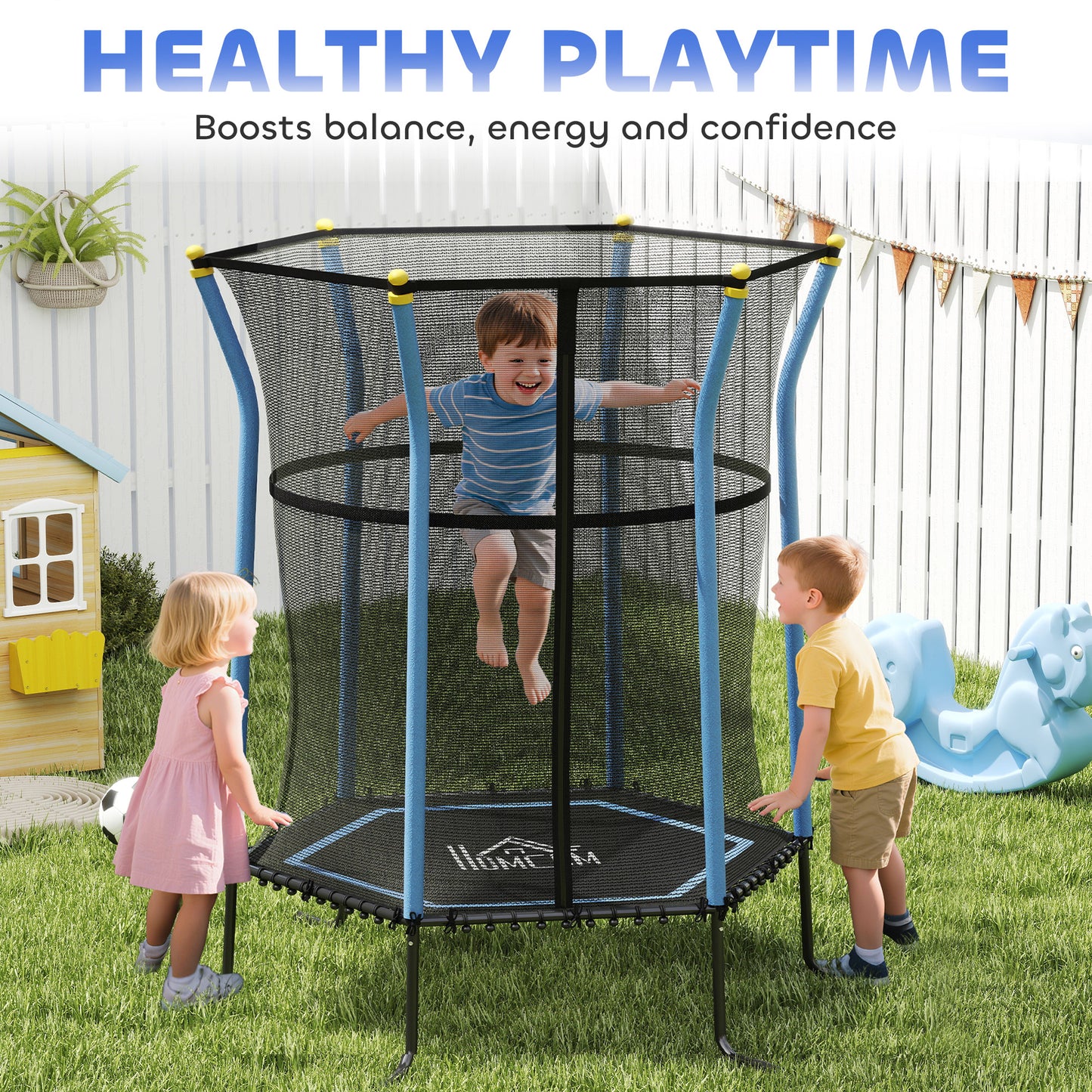 Kids Trampoline Mini Bouncer with Enclosure Safety Net