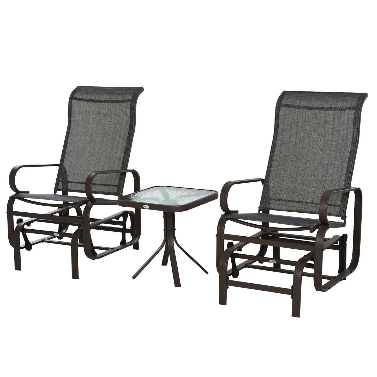 3 Pieces Garden Gliding Chair Set
