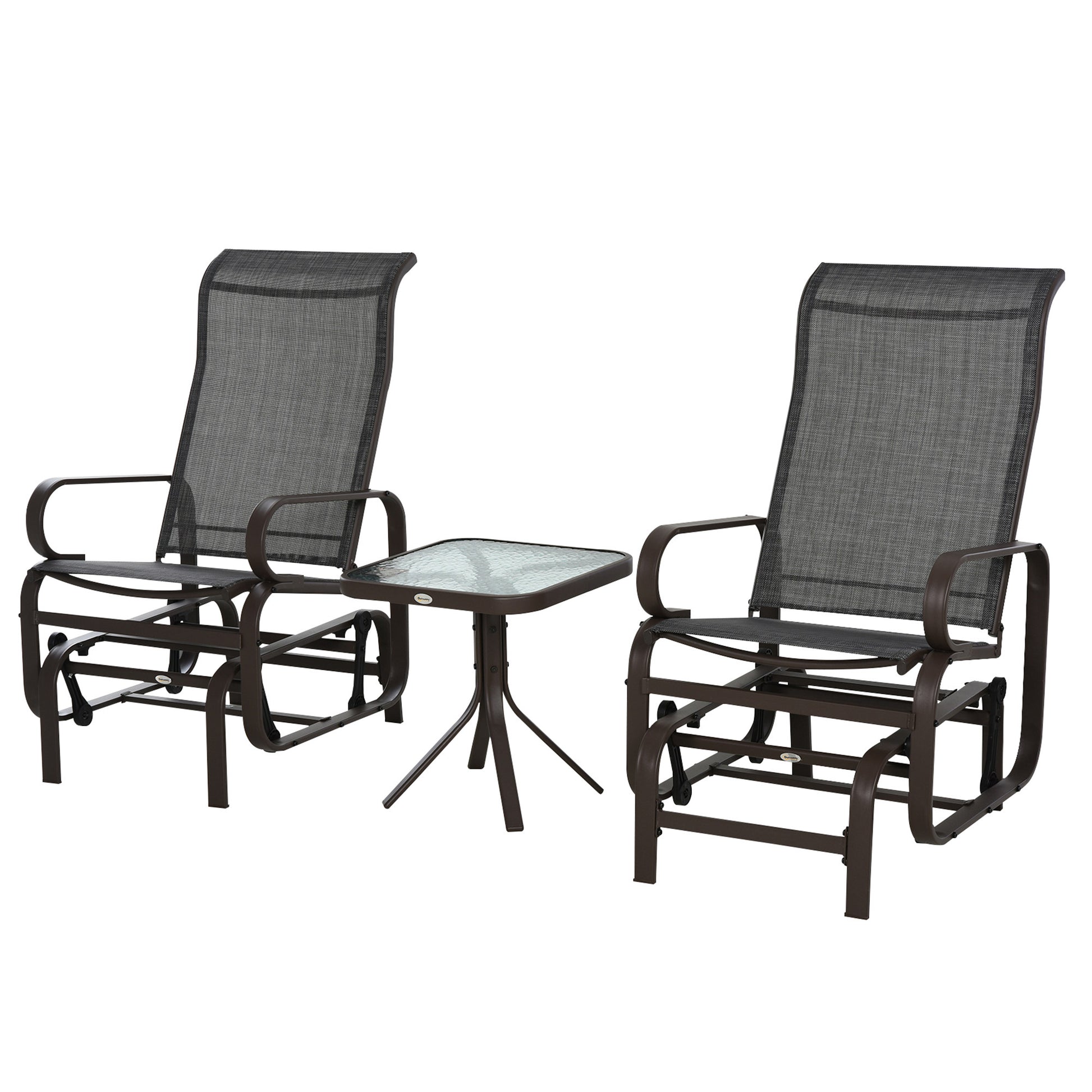3 Pieces Garden Gliding Chair Set