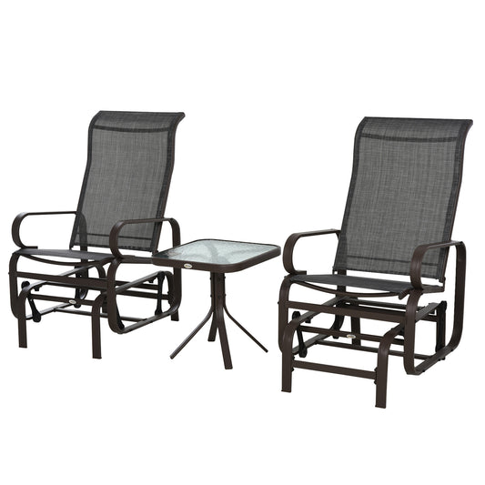3 Pieces Garden Gliding Chair Set