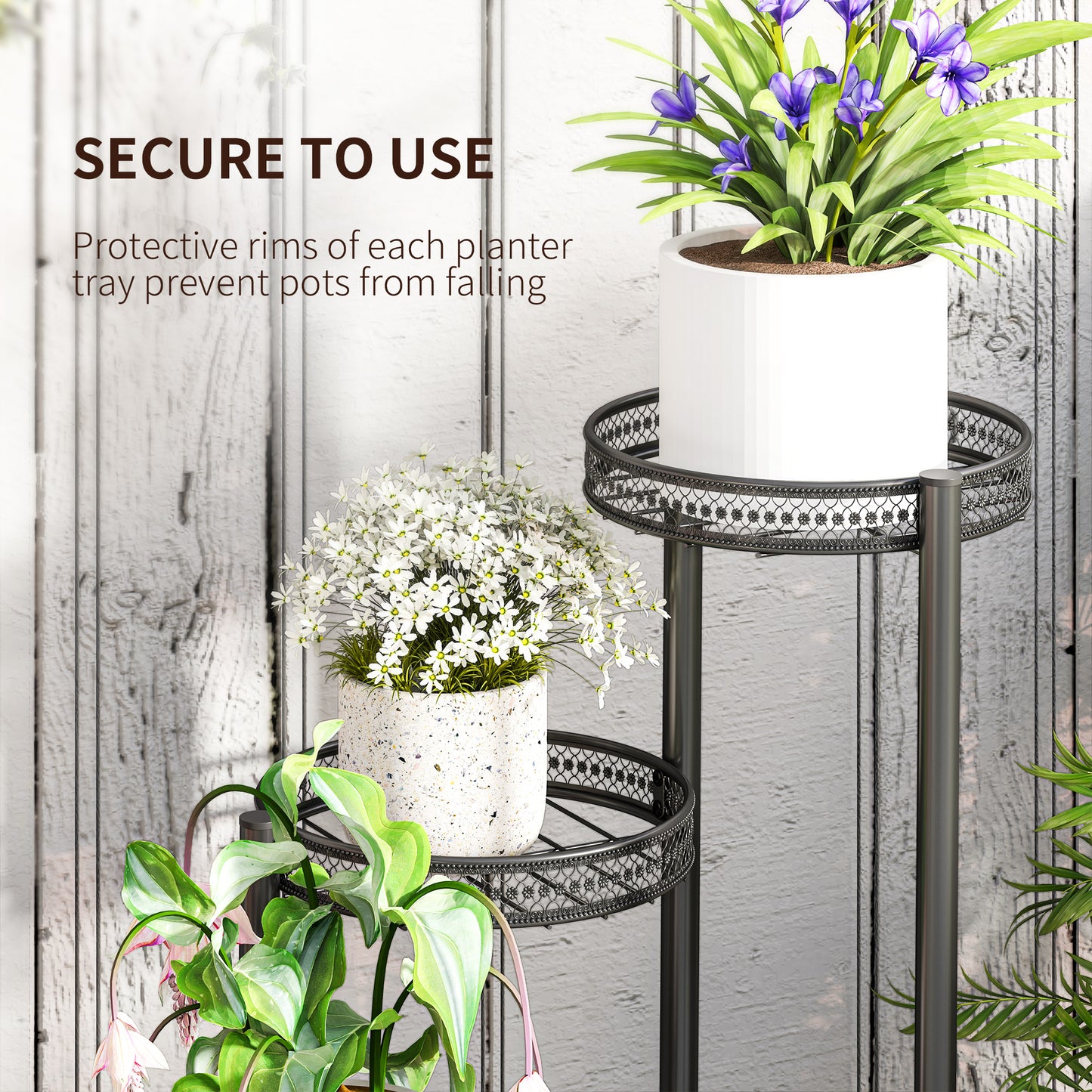 Four-Tier Steel Plant Stand