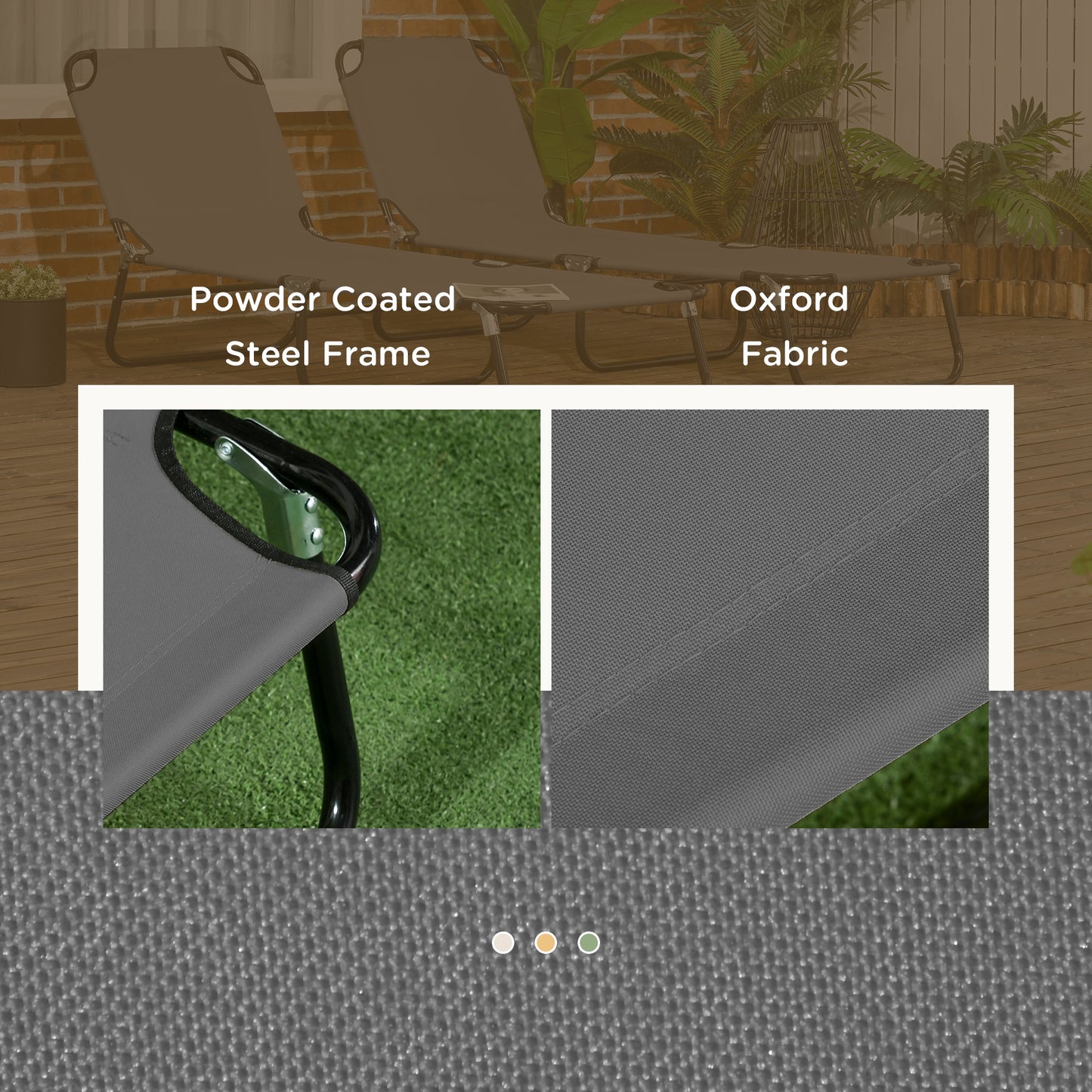 Folding Sun Loungers Set of 2