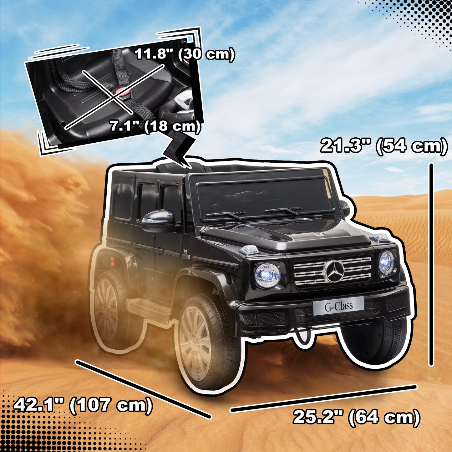 Mercedes Benz G500 12V Kids Electric Ride On Car Toy w/ Remote Control