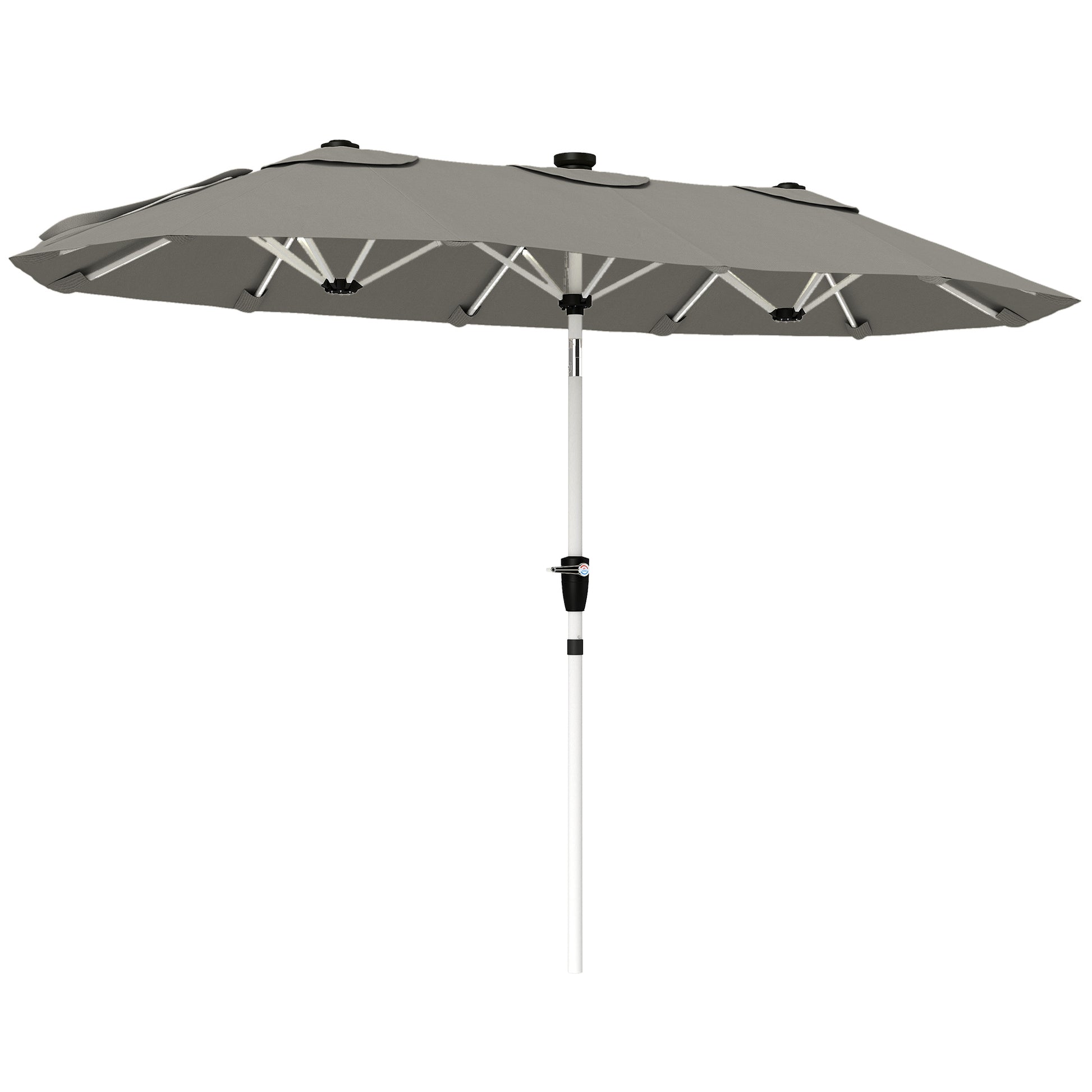 3 m Double-Sided Garden Parasol with LED Solar Lights