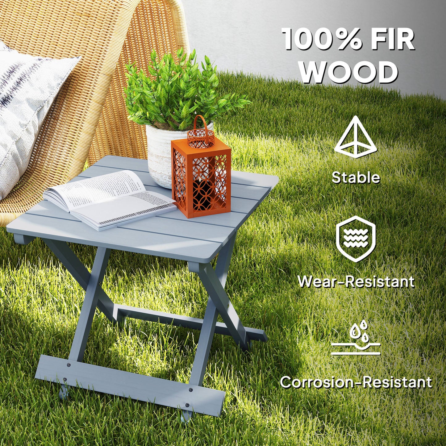 Fir Wood Folding Coffee Table