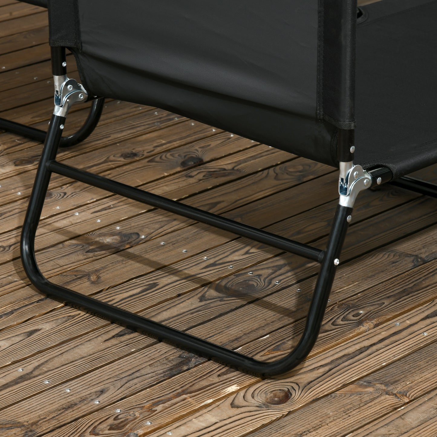 Set of Two Metal Frame Folding Sun Loungers