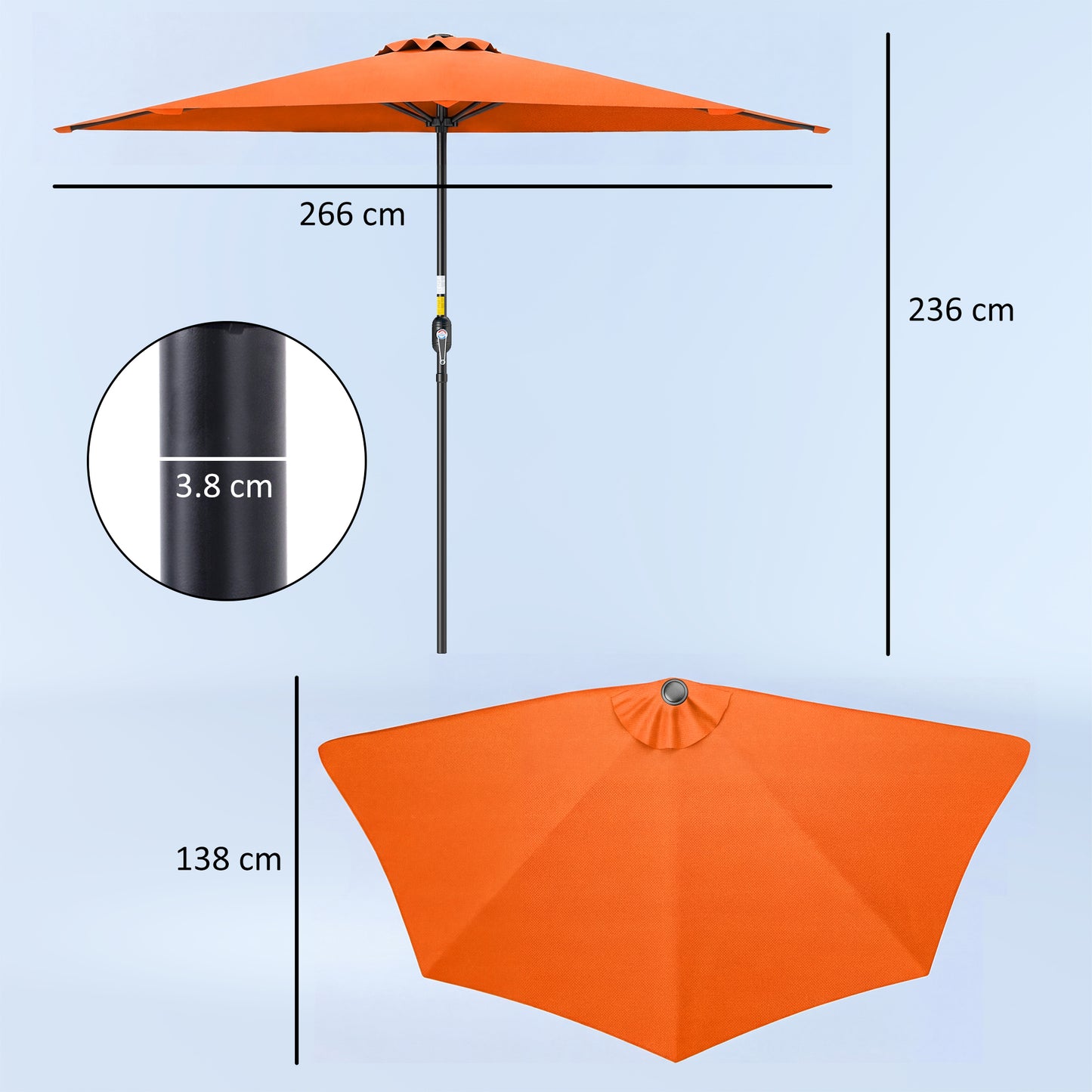 Half Round Parasol Umbrella
