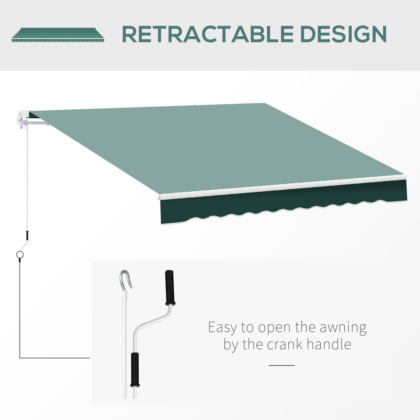 Manual Retractable Awning, 2.5x2 m