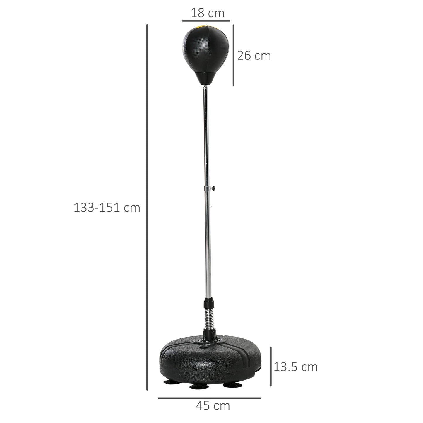 Punching Bag with Stand, 133-151cm Adjustable Height, for Teens (1)
