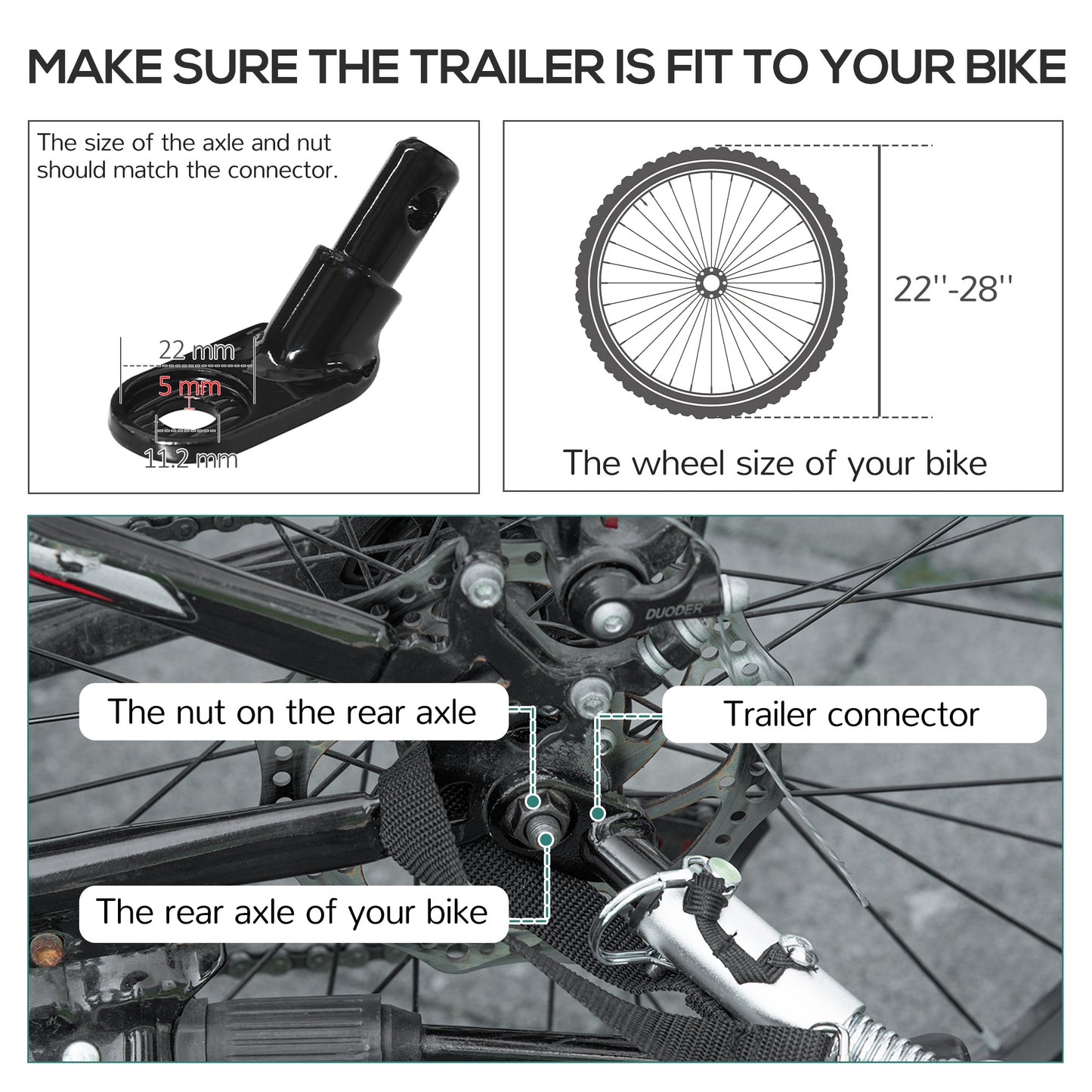Steel Bike Trailer with Triple Safety