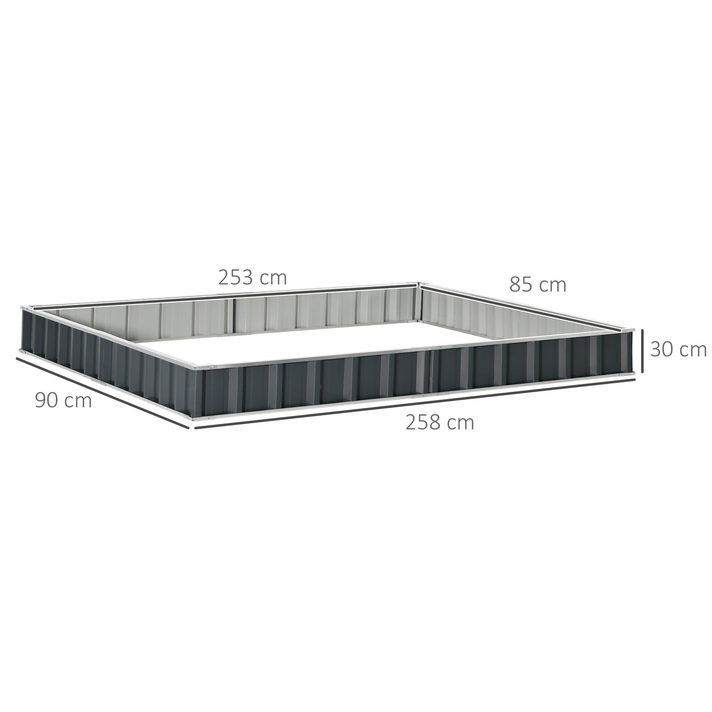 645L Metal Raised Garden Bed, DIY Large Steel Planter Box