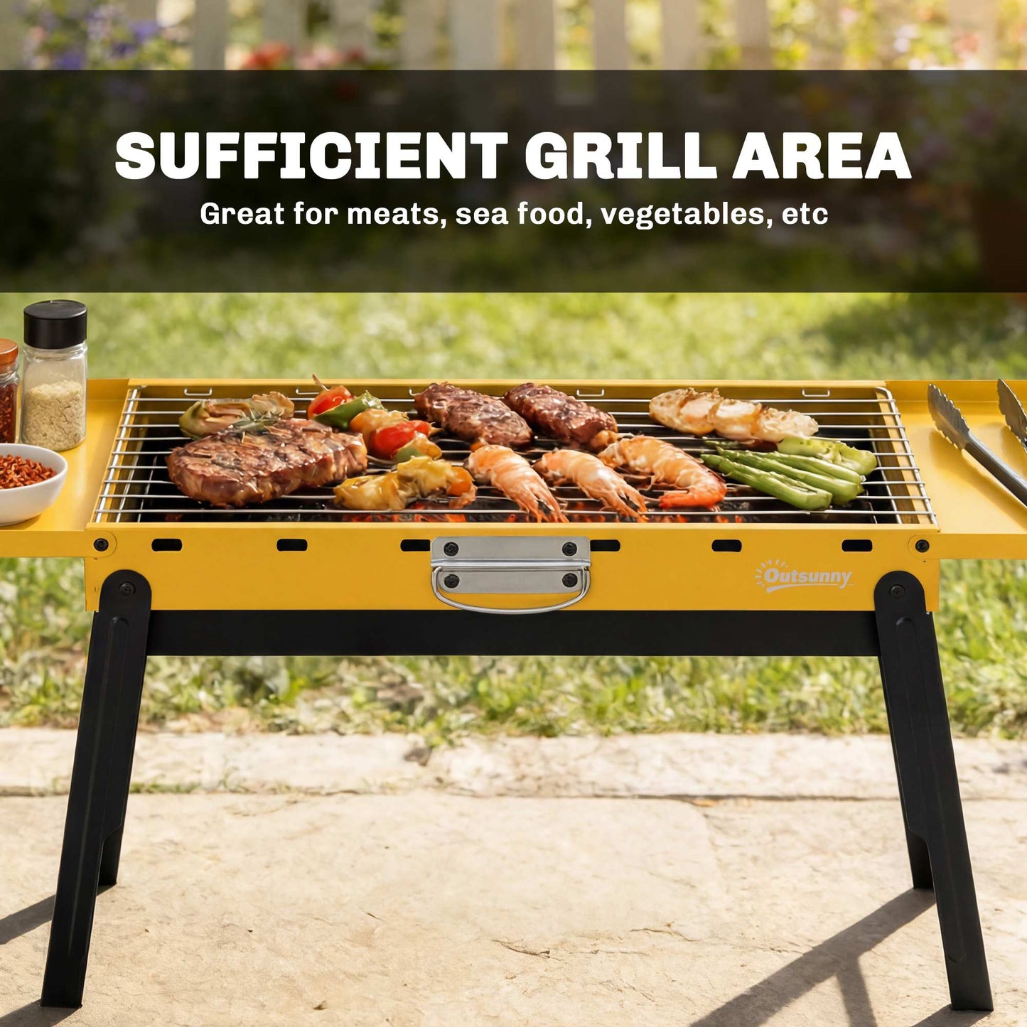 Portable BBQ Grill, Foldable Charcoal Grill for Camping and Picnics