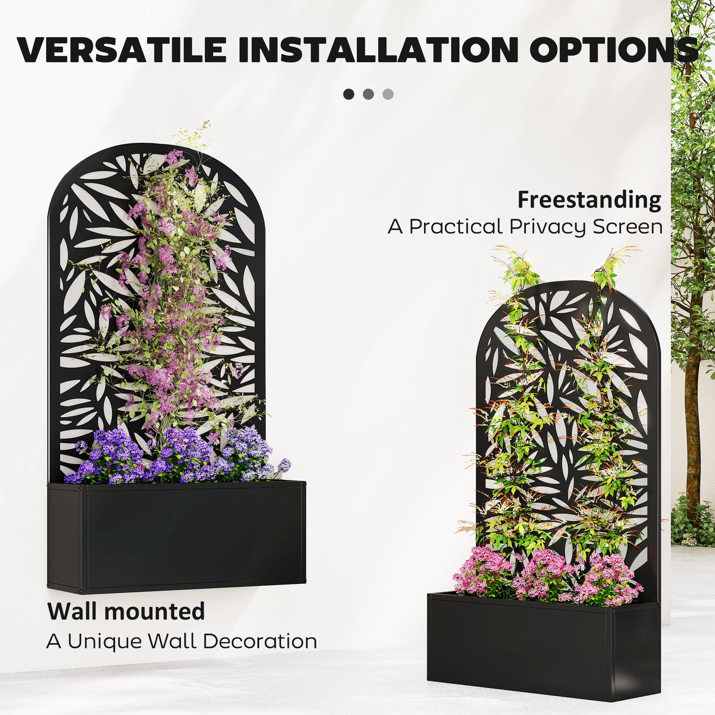 Metal Garden Bed for Garden with Trellis (2)