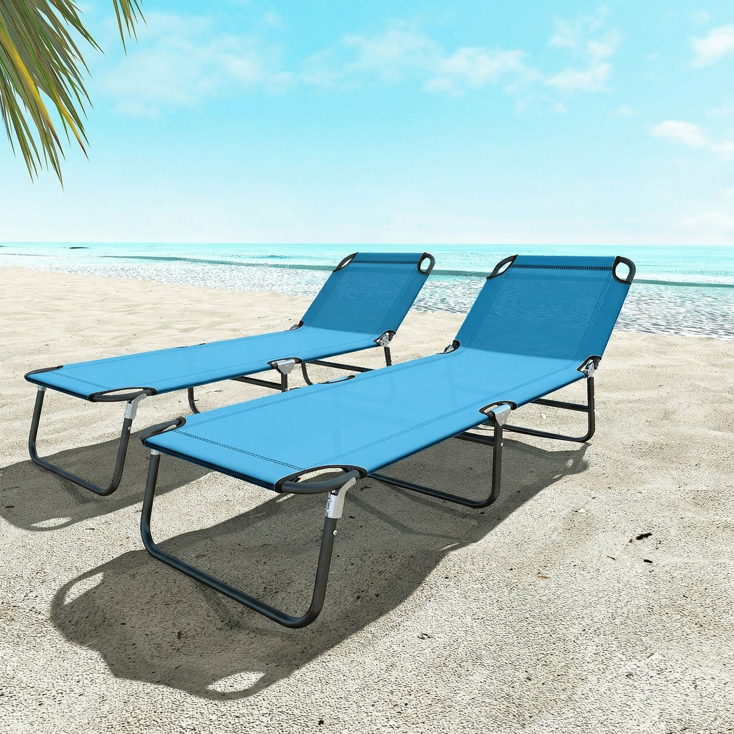 Garden Sun Lounger, with Five-Position Back (4)