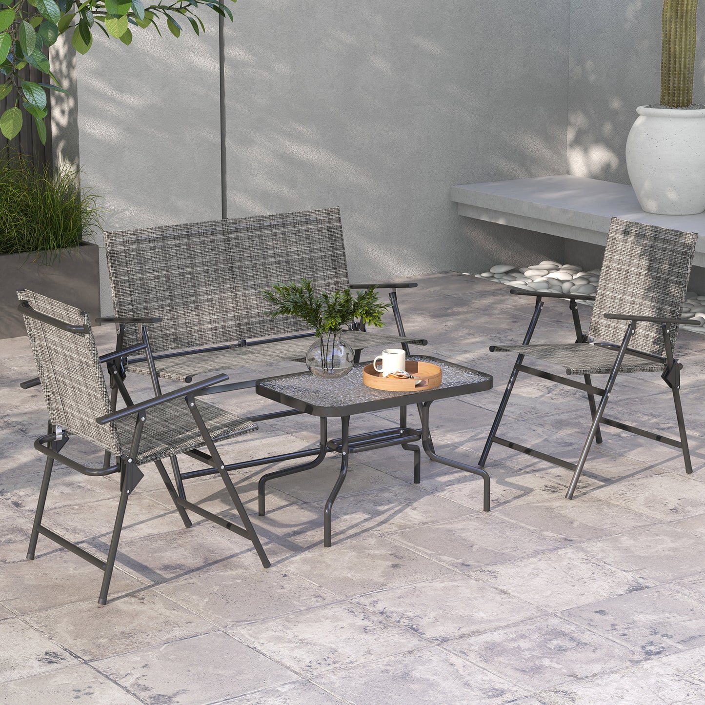 Four-Piece Metal Garden Sofa Set