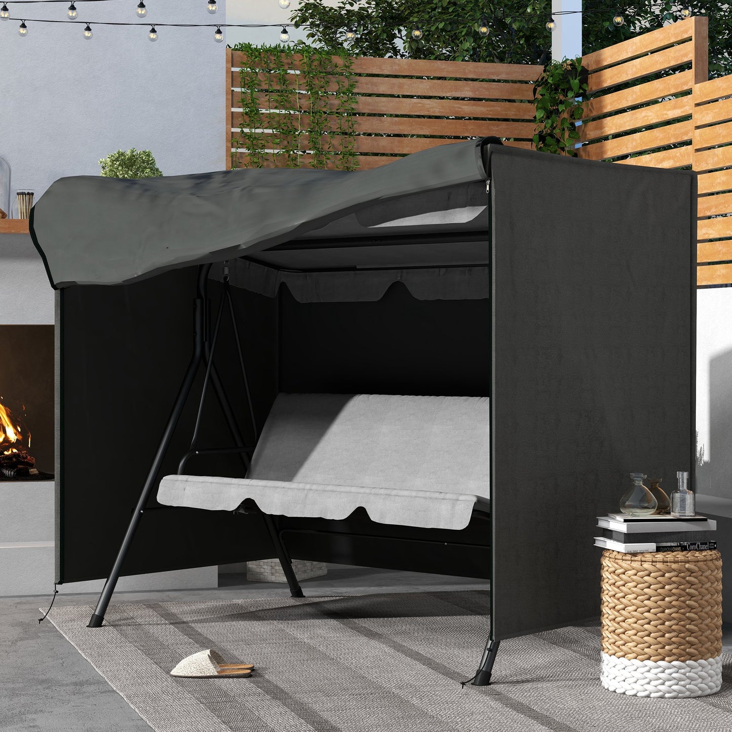 205 x 124cm Three-Seater Swing Chair Protective Cover