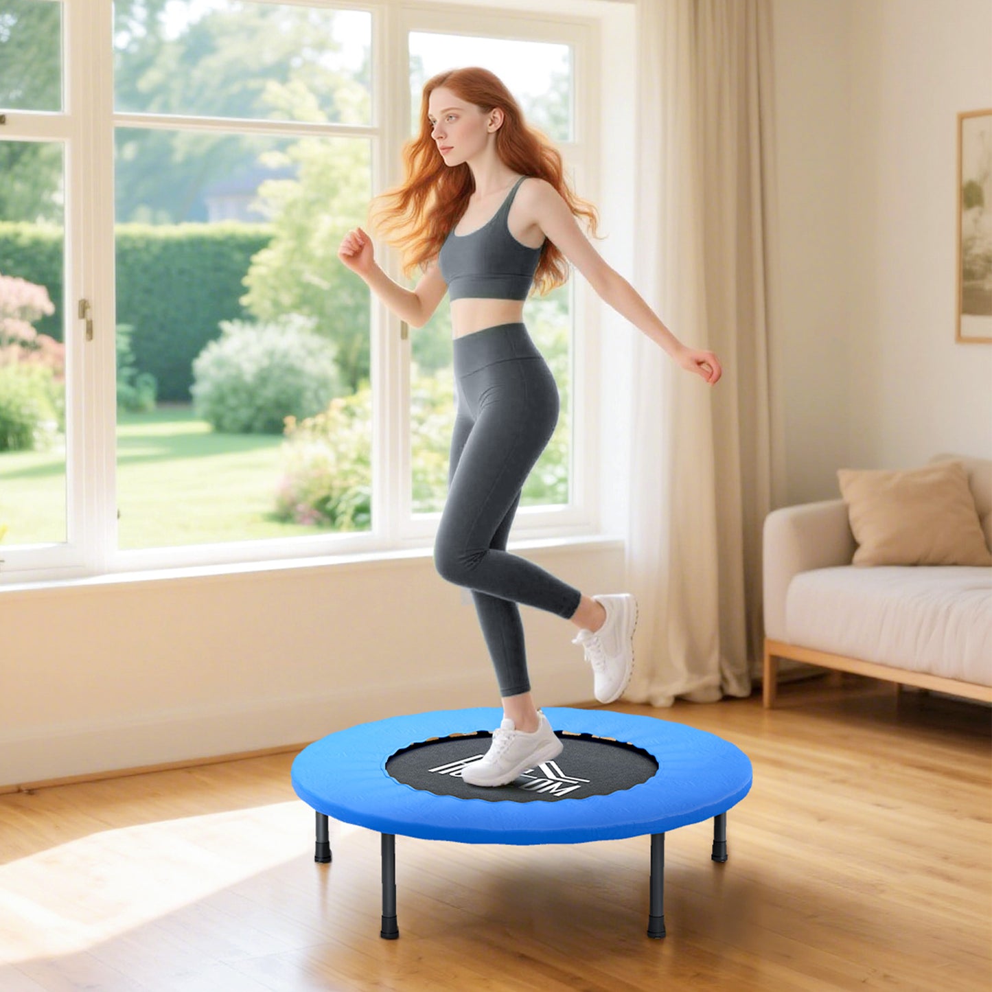 32" Mini Fitness Trampoline Home Gym Yoga Exercise Rebounder Indoor