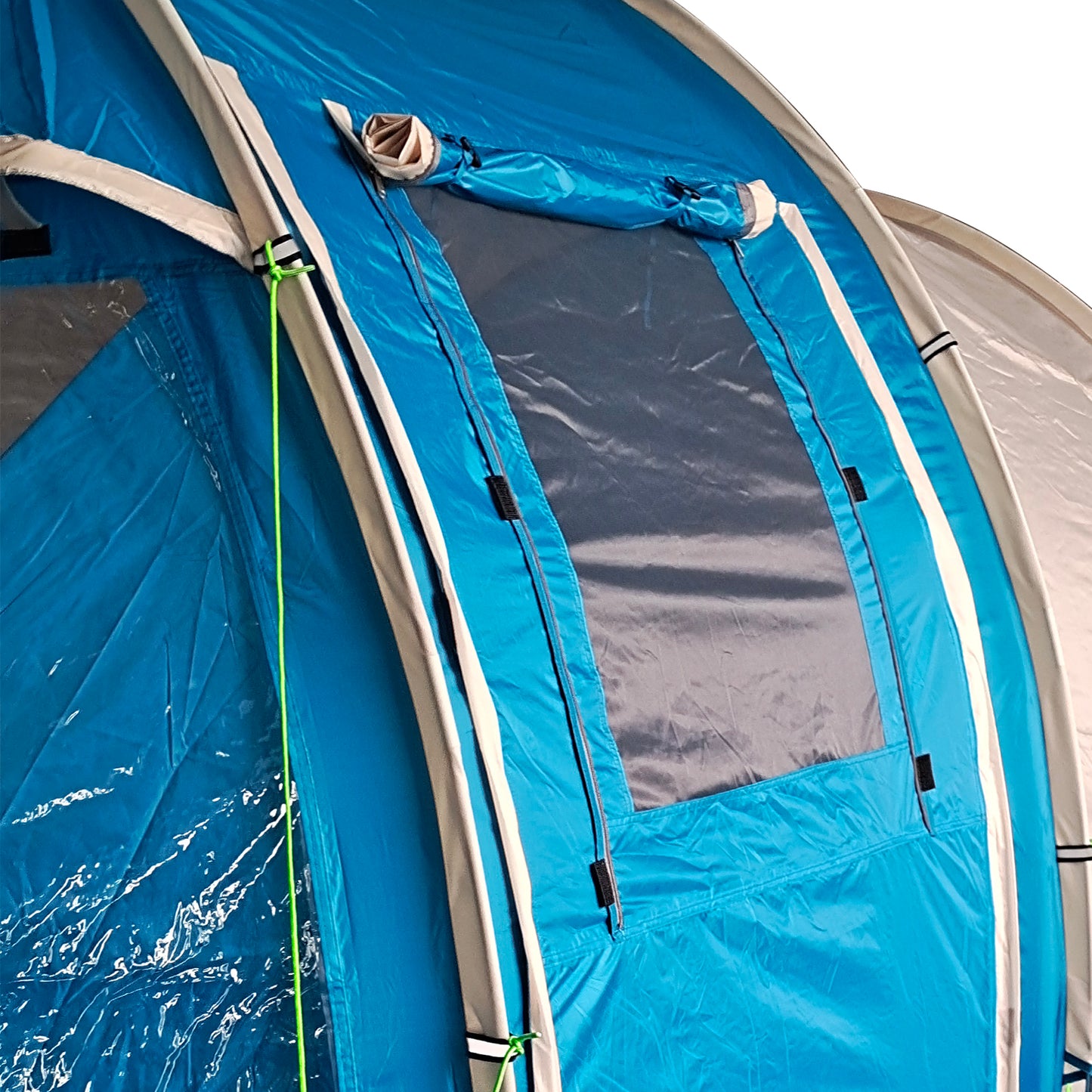 3-4 Man Tunnel Tent, Two Room Camping Tent with Windows