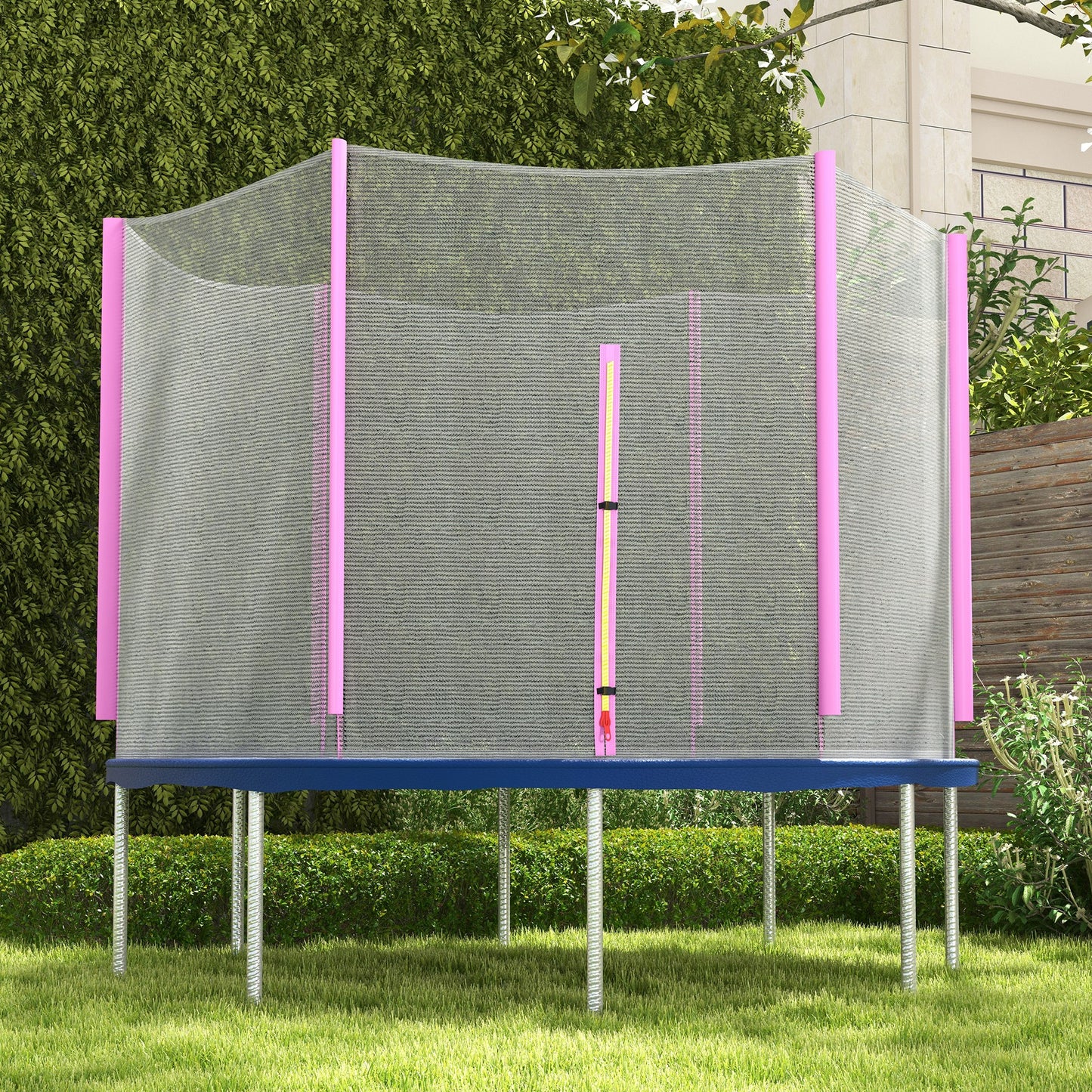 8ft Trampoline Net Replacement with 6 Plastic Pole Covers
