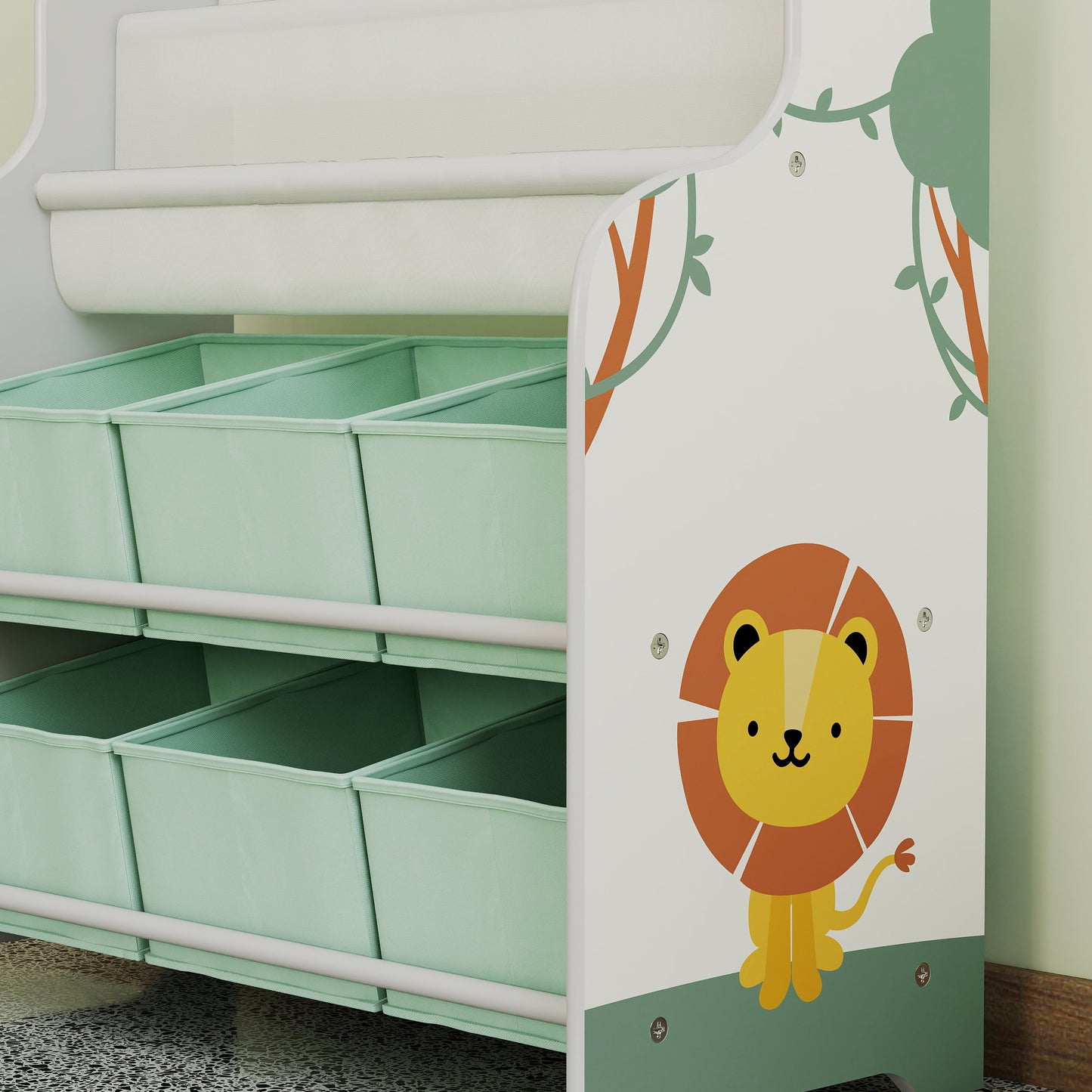 Kids Storage Unit, Toy Organiser with 6 Fabric Drawers